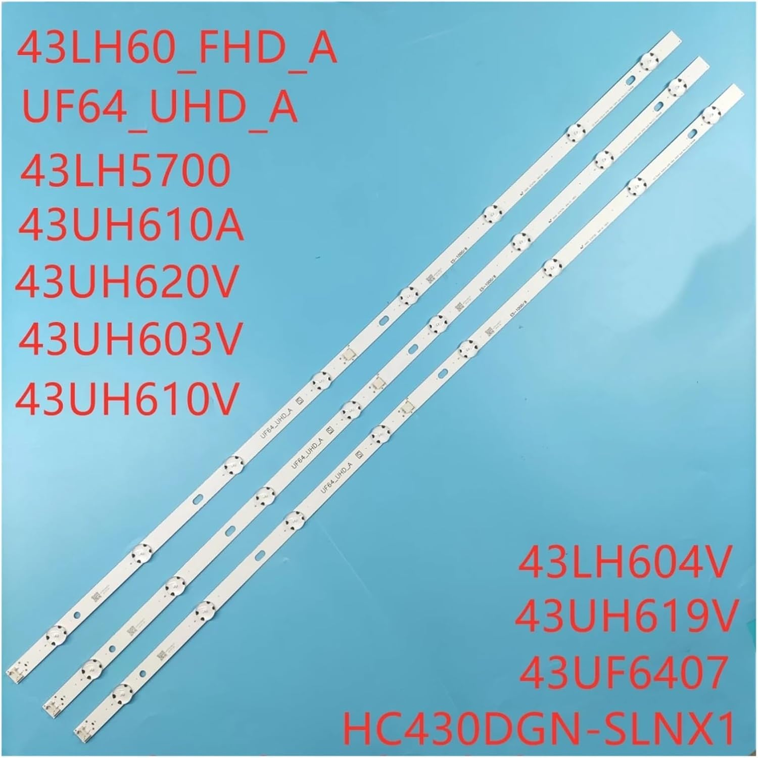 LED Backlight Strip for 43UH610V 43UH619V 43UH603V 43UF6407 43UF671V 43UF6400 43UH610A 43UH6030 43LH60_FHD_A Type UF64_UHD_A (Color : 5 Set)