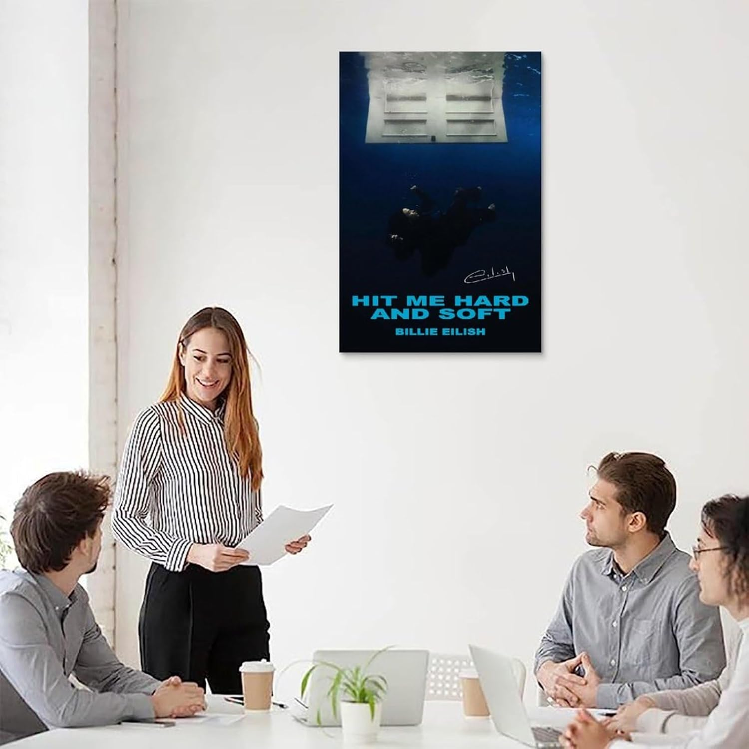 Billie Poster Eilish Music Album Retro Vintage Signed Cover Poster Canvas Painting Wall Art Picture Home Decor Print for Bedroom Living Room Dorm Study Bar Office 12X18Inch(30X45Cm) image number 1