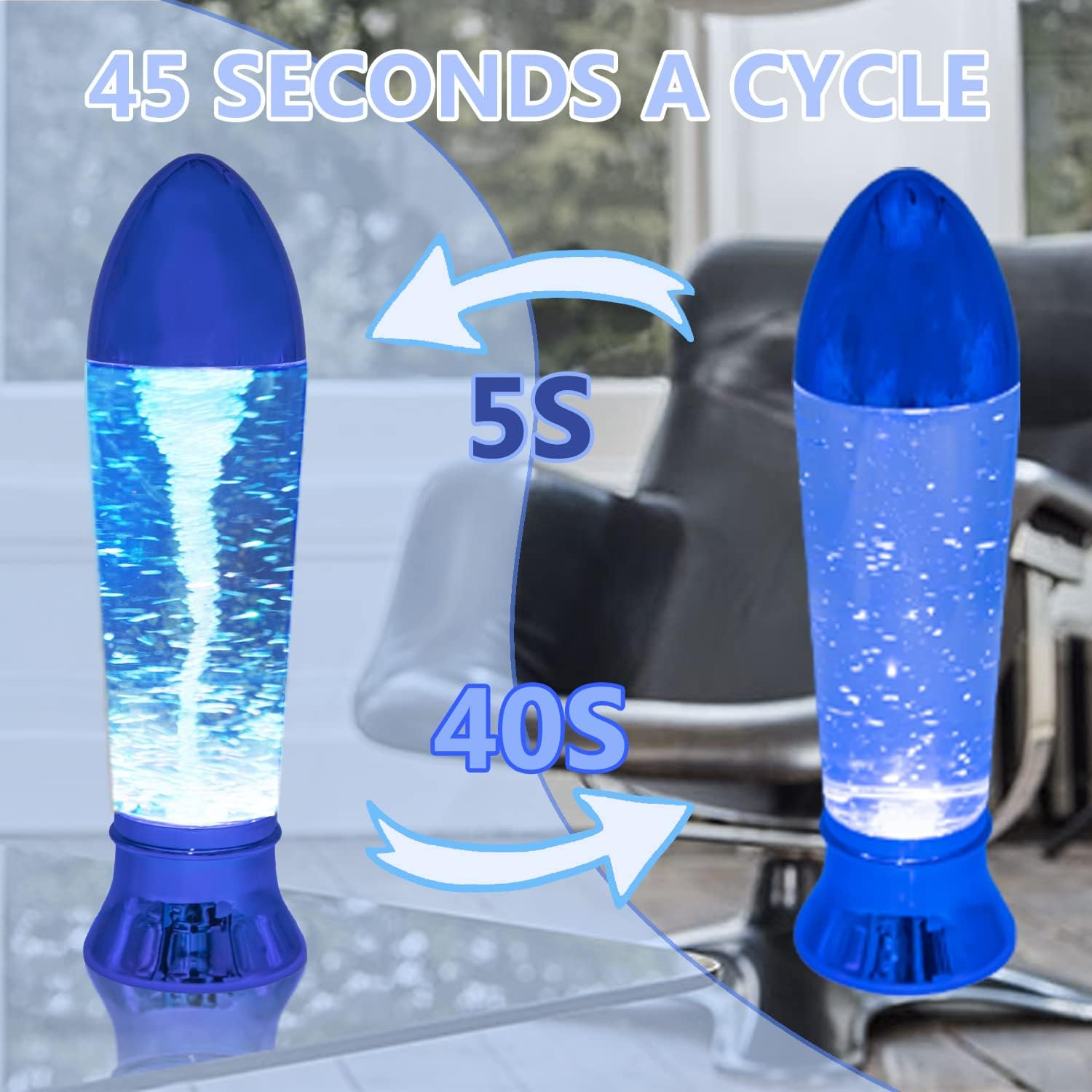 Yakii 10.5" Tornado Lamp LED Color Changing,Tornado Maker Science Toy, Battery/Usb Cable Operated, Blue