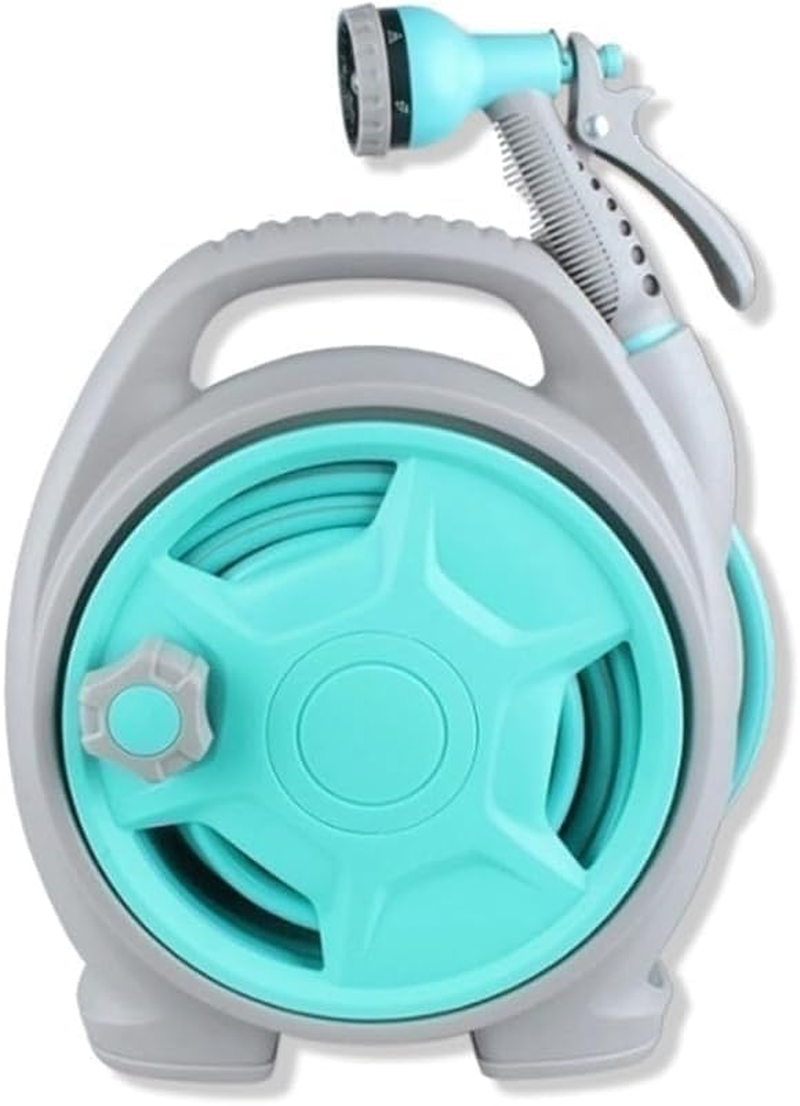 ABDULWEN Giraffe Tools Retractable Reel 50Ft (15M) Garden Hose, Portable Water Cart for Car Wash/Outdoor/Cleaning, 6 Function Sprinkler, Hand Crank Storage image number 2