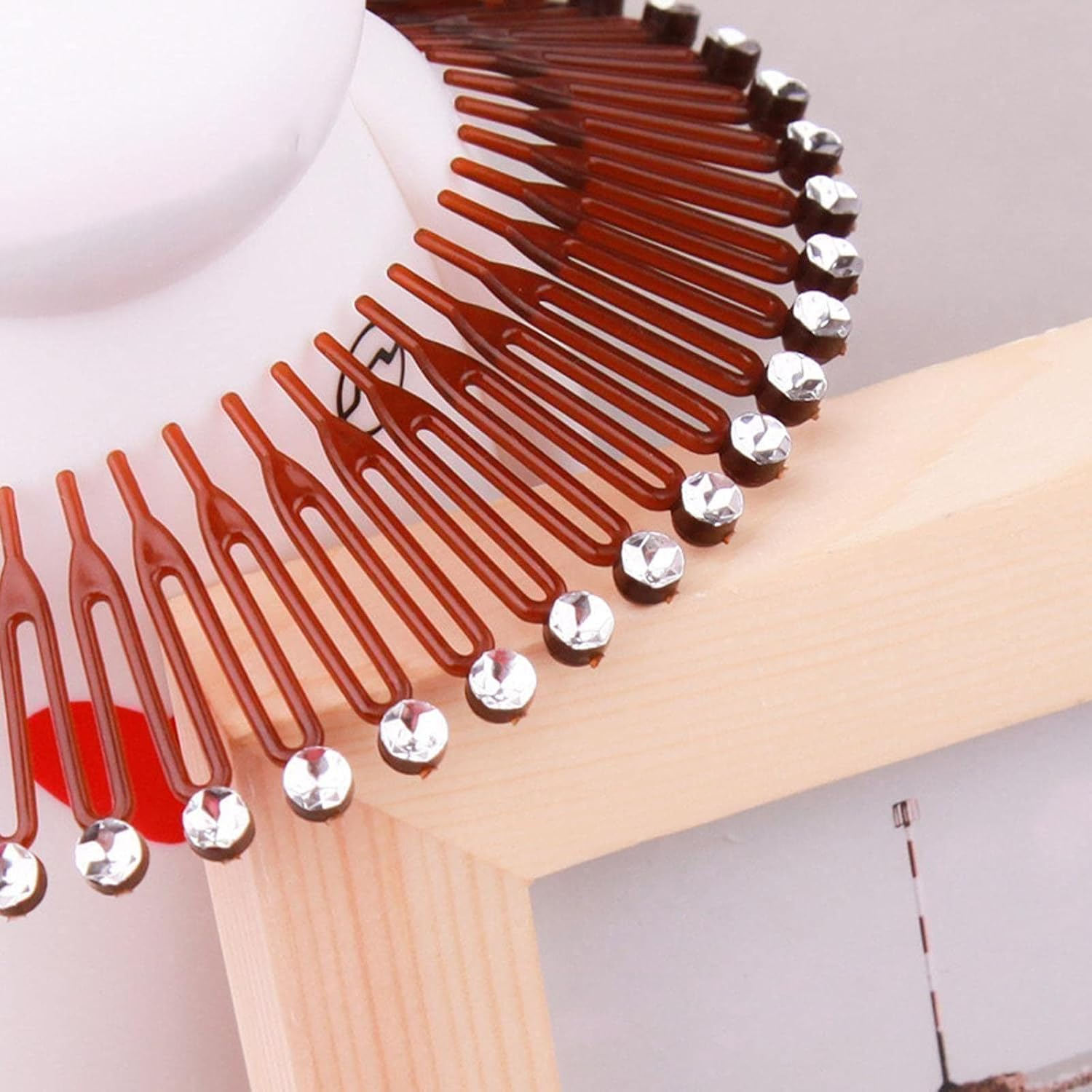 Full Circle Stretch Comb Teeth Spring Headband Woman Hairband Circles Dental Hair Adjustable N0W3 Fixed Rhinestone Headband Wash image number 1