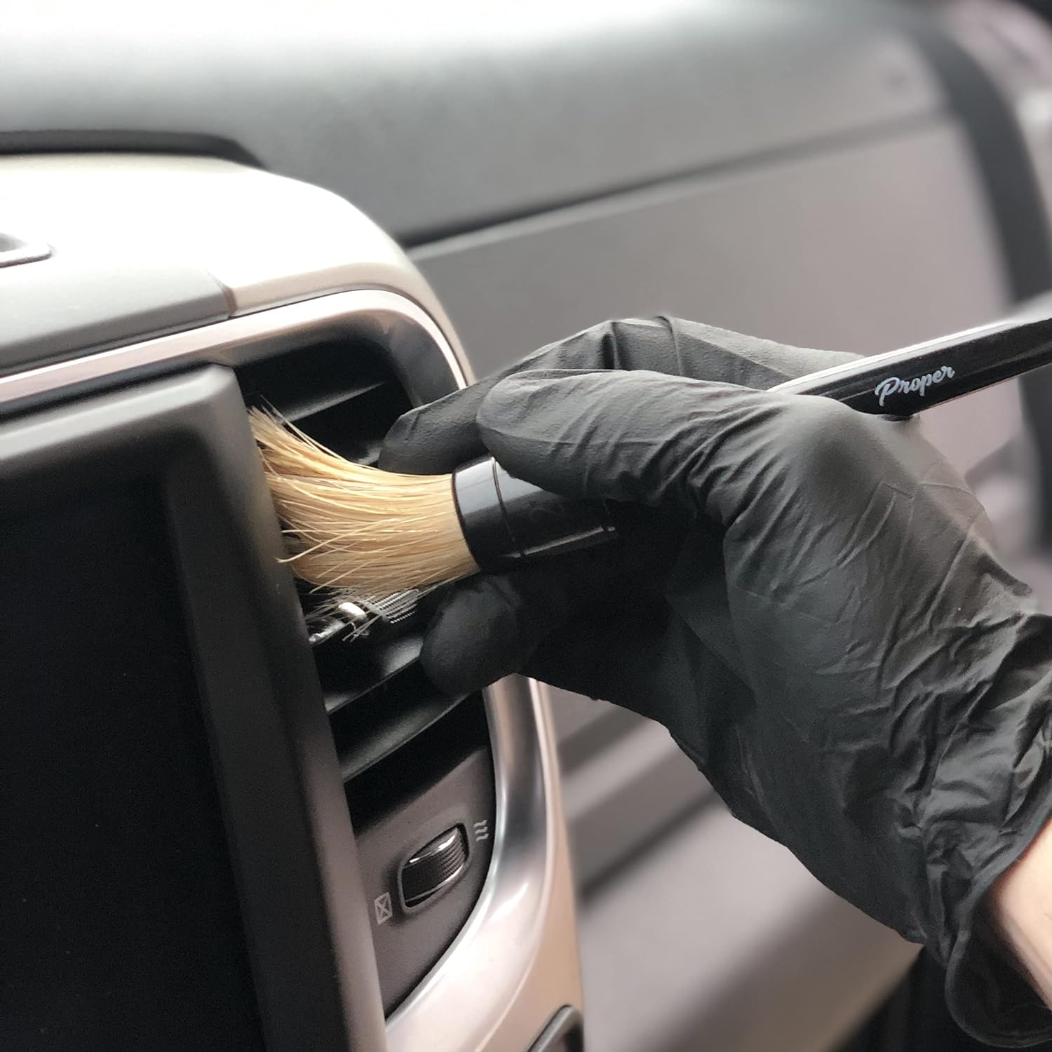 Proper Detailing CO. Car Detailing Brush Set, 3 Pack Natural Boars Hair Detailing Brushes, Clean Interior or Exterior, Wheels, Tires, Engine Bay, Leather Seats, Car Detailing Kit, Detailing Brush image number 4