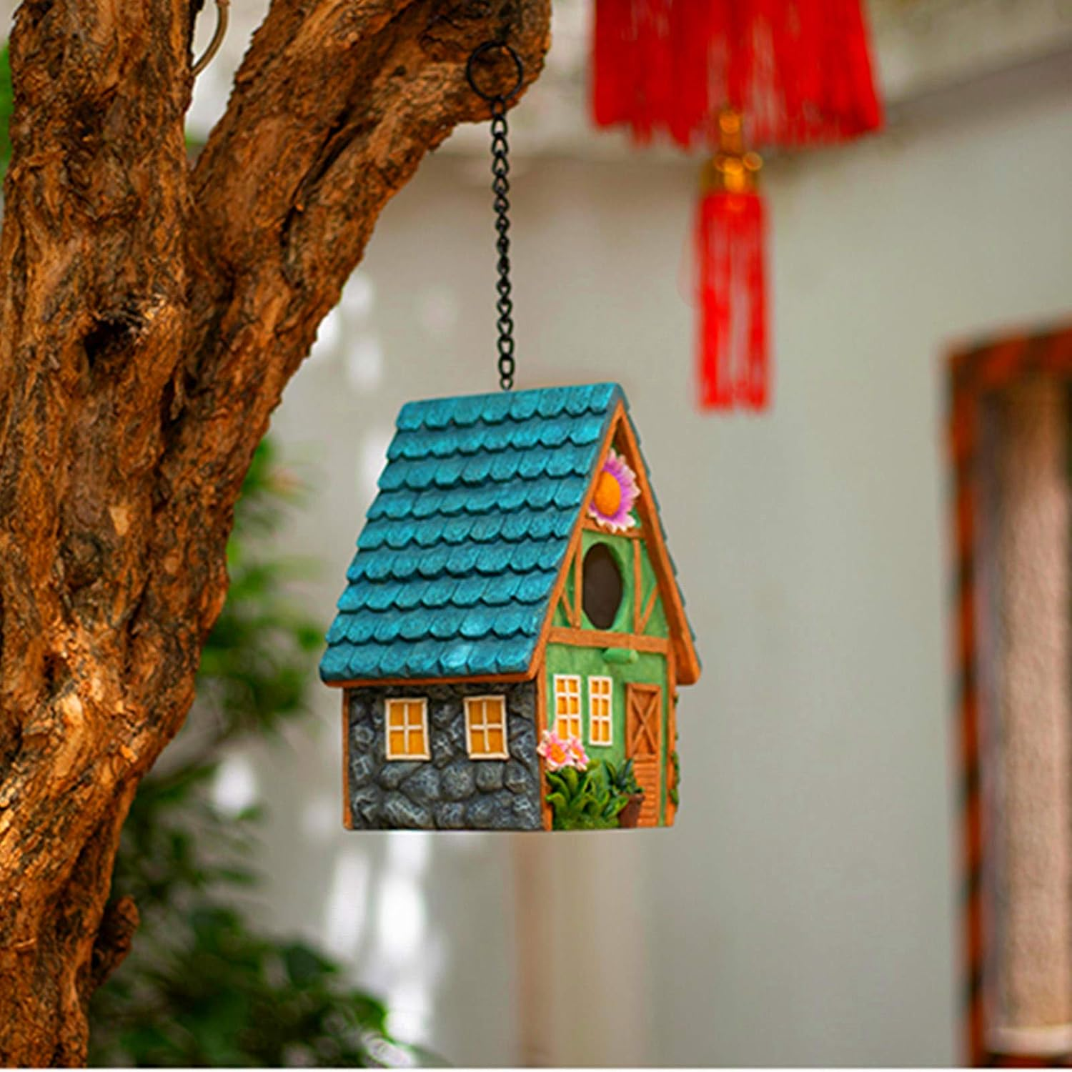 Bird Houses for outside Clearance Hanging Birdhouses for Outdoors Bluebird Houses for outside Nesting Box for Bird Lovers Tree Swallow Bird Finch Wild Birds Wren Chickadee1