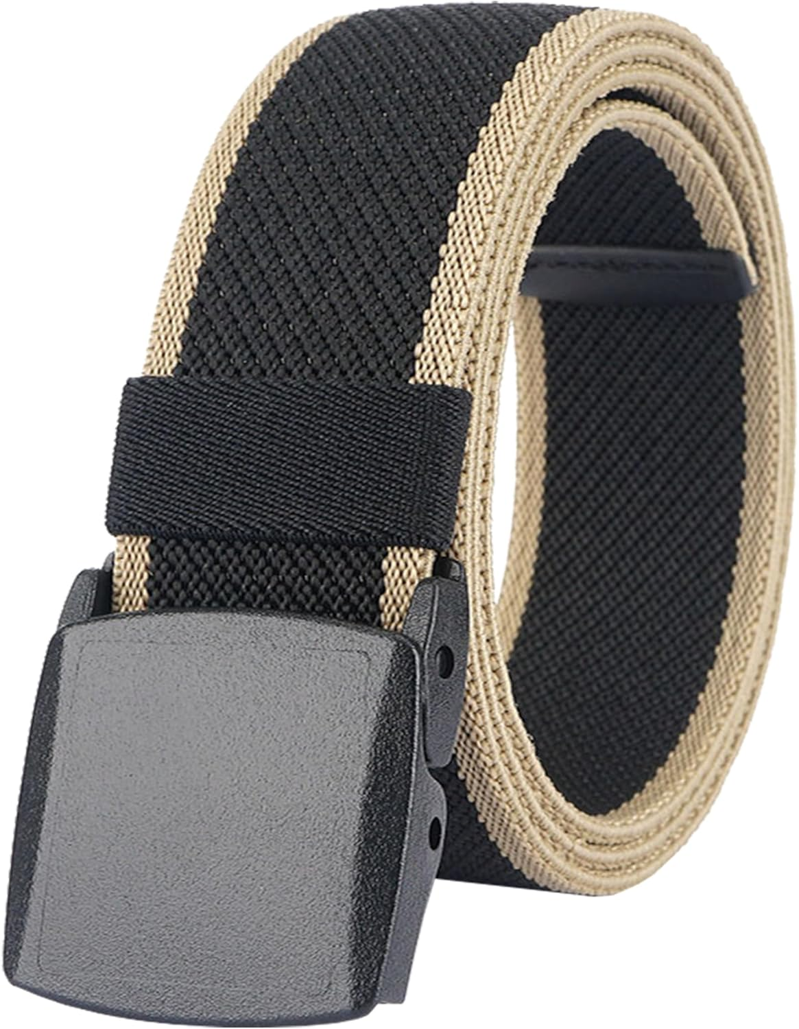 Lionvii Elastic Belts Men - Web Belt for Mens Durable Plastic Buckle for Work Travel - Adjustable Trim to Fit 28-45" Waist