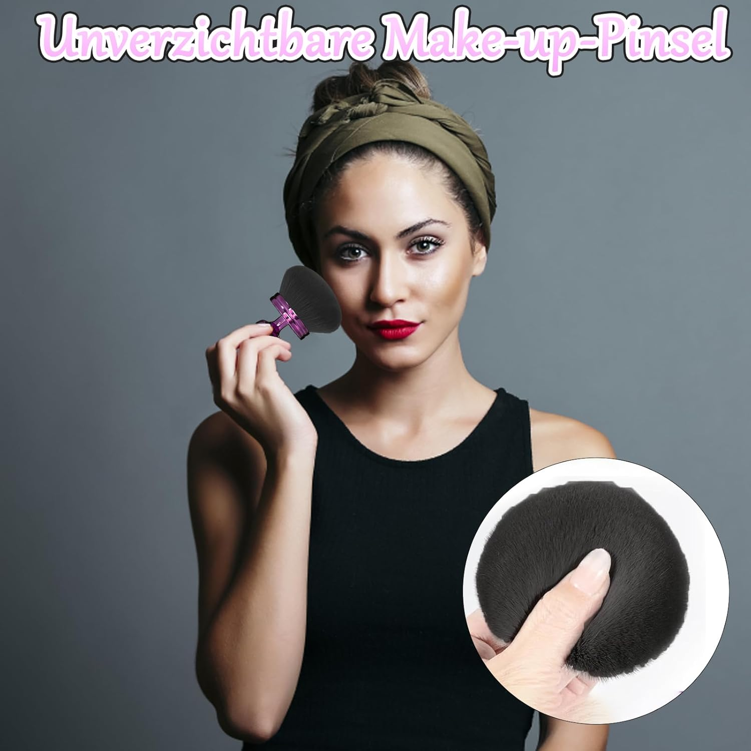 AXERHK Self-Tanning Brush, Extra Purple Powder Brush, Large, Portable Tanning Body Brush for Body and Face, Oval Body Brush for Applying Lotion, Foundation, Sun Protection image number 5