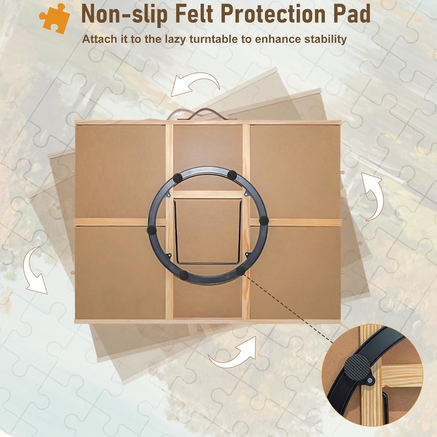 1500 Pieces Jigsaw Puzzle Board, 2-In-1 Tilting & Rotating Puzzle Table, 35"X27"Portable Wooden Jigsaw Table for Adults, Includes 4 Storage Drawers, Leather Handle, Non-Slip Surface, Protective Cover