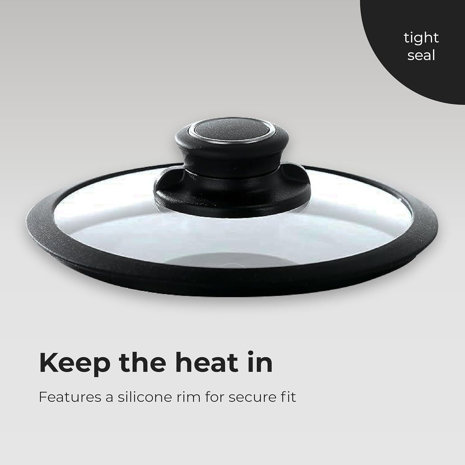 Frieling USA BC920 Black Cube Hybrid Stainless/Nonstick Cookware Tempered Glass Lid, Black/Silver image number 1