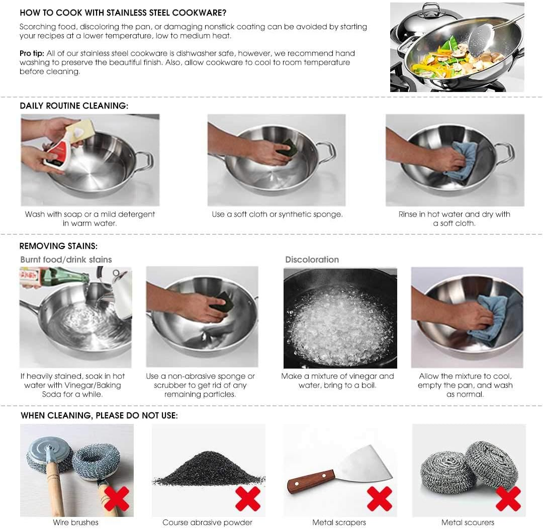 SOGA Stainless Steel Fry Pan Induction Frying Pan Non Stick Interior 220 * 43Hmm image number 1