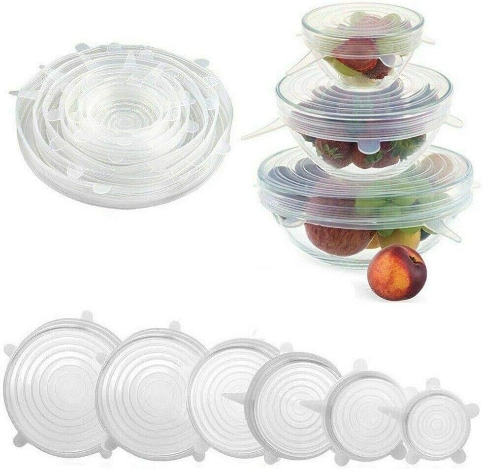 6PCS Stretch, Reusable Silicone Bowl Wraps Food Saver Cover Seal, 6-Pack of Various Sizes Silicone Bowl Covers Keeping Food Fresh Freezer Safe image number 2