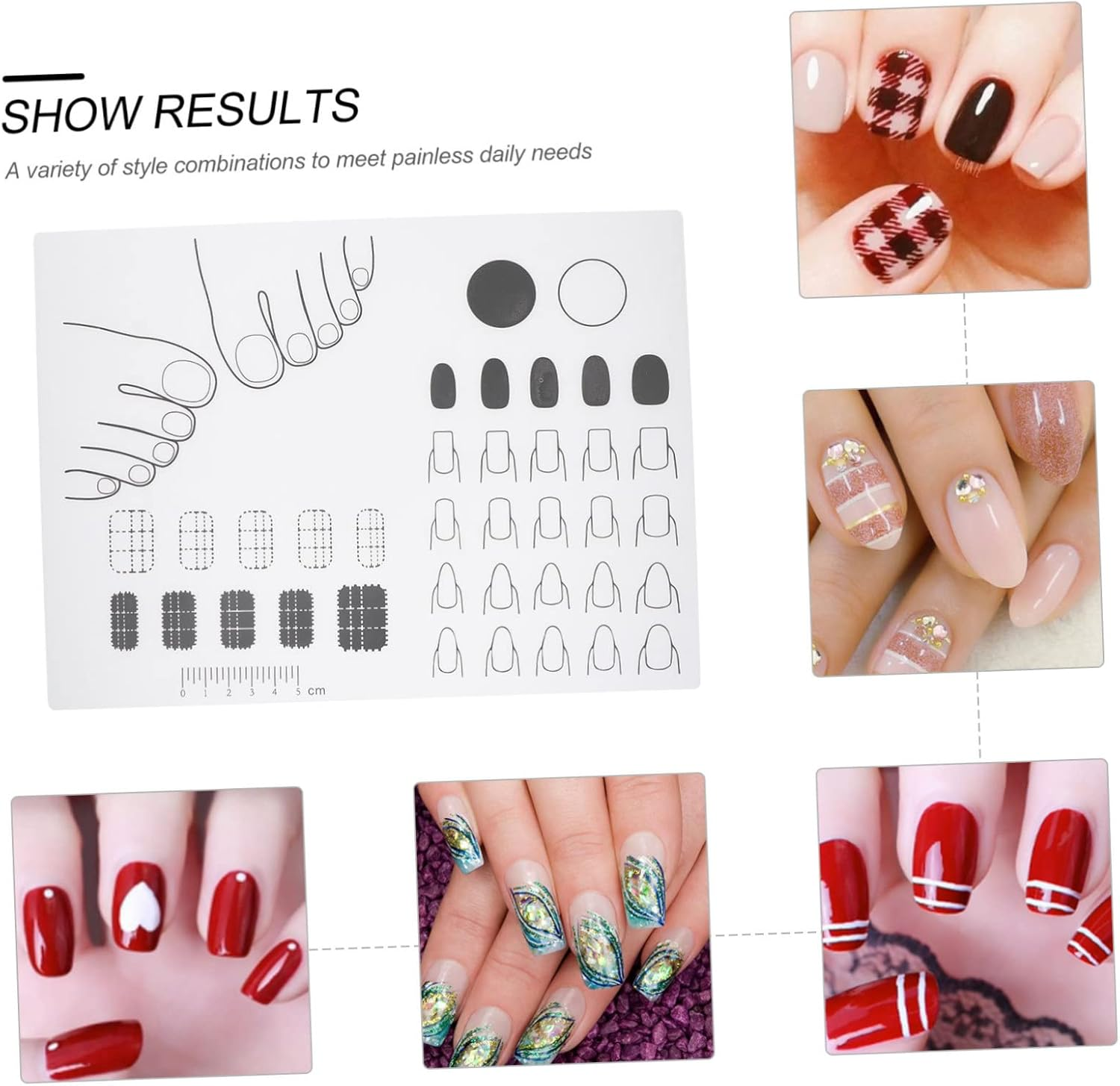 CANIGHT Acrylic Manicure Art Practice Mat Nail Art Training Sheet Nail Design Tool Silicone Nail Mat Easy to Clean image number 5