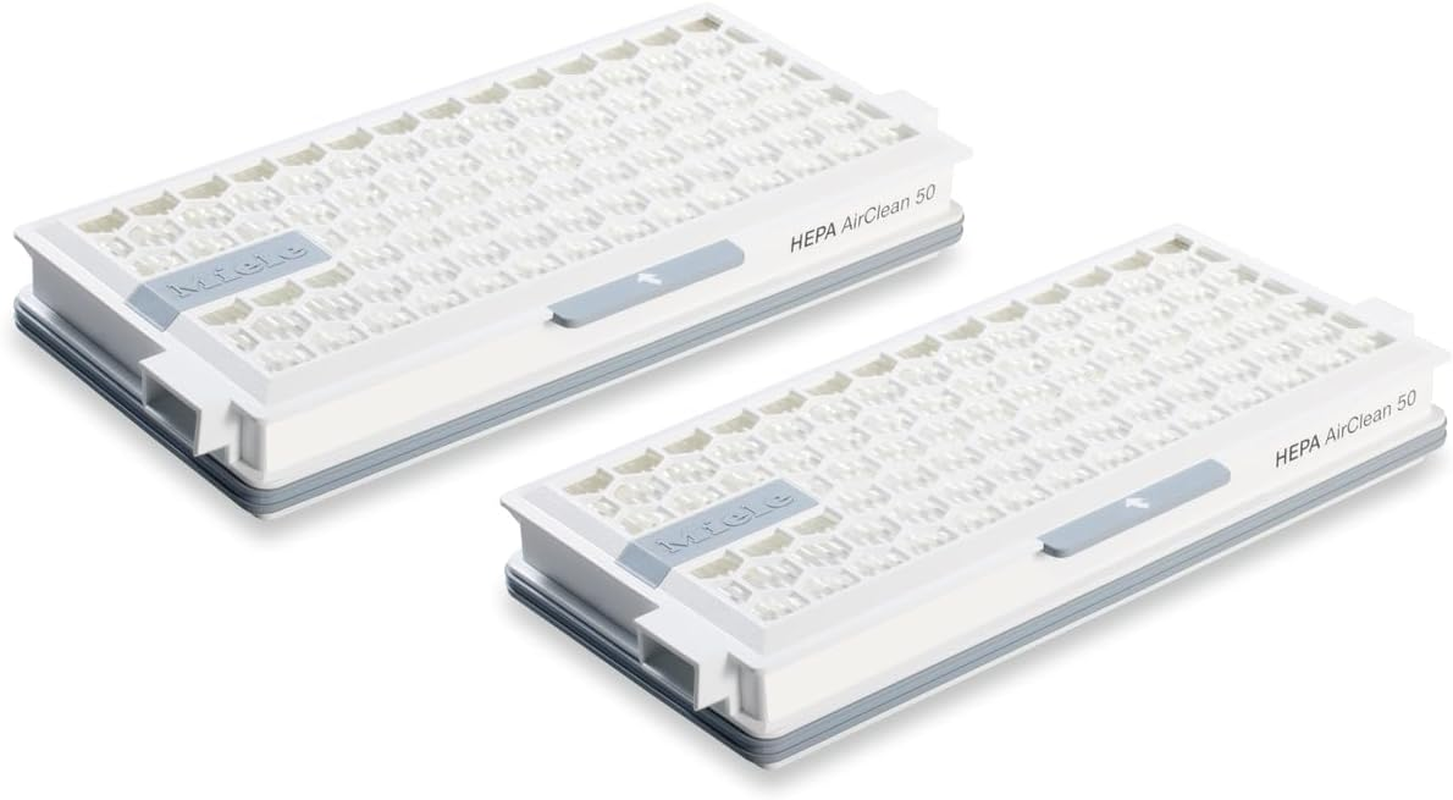 Miele SF-HA 50-2 HEPA Airclean Filters with Timestrip Indicator, Vacuum Filters for Complete C2/C3 and Compact C1/C2 Vacuum Cleaners, XL Pack of 2 image number 1