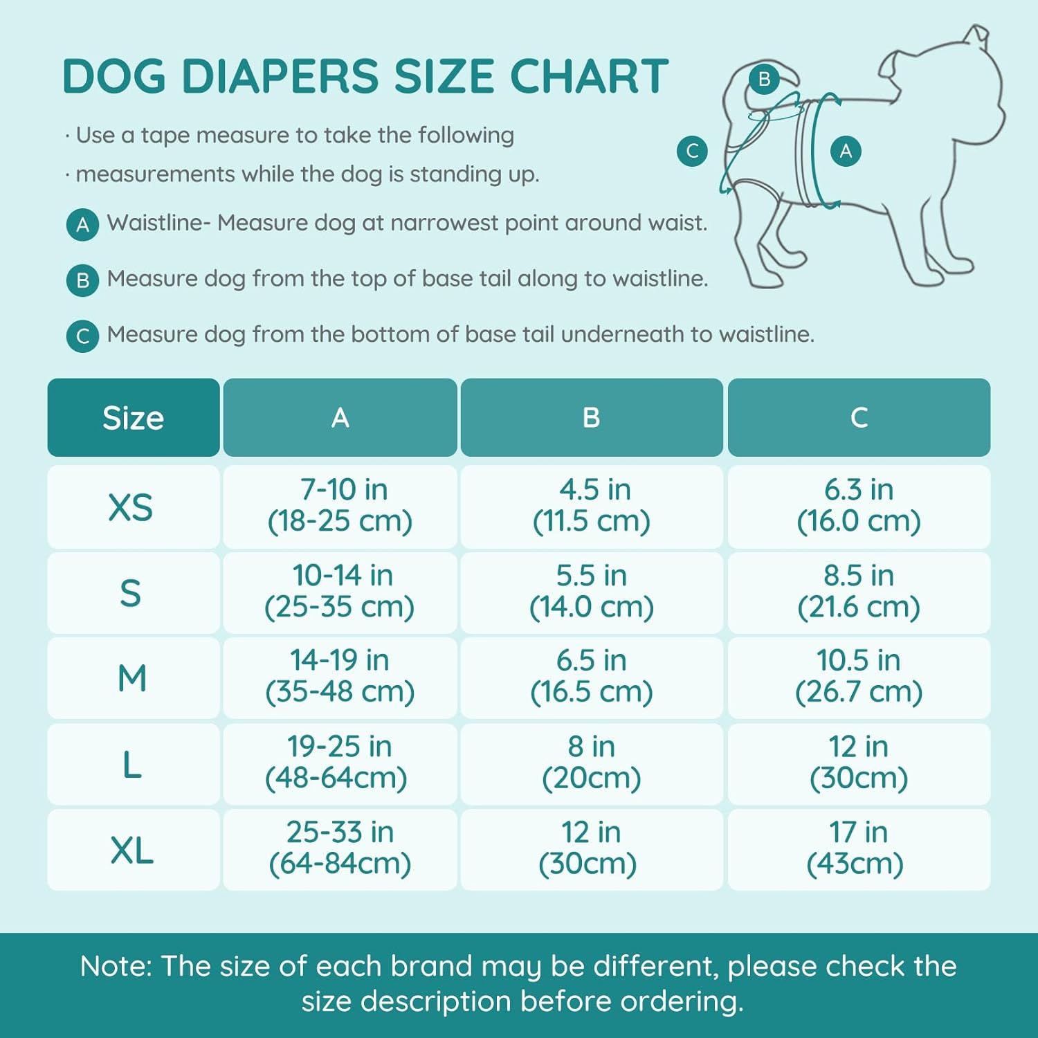 BELLA & PAL Washable Dog Diapers Female, 3 Pack Highly Absorbent Dog Diapers for Small Dogs, Leak-Proof Puppy Diapers for Female Dog in Heat, Period (XS (7-10" Waist), Pink& Purple& Green) - S (10 - 14" Waist), Natural Joy image number 7