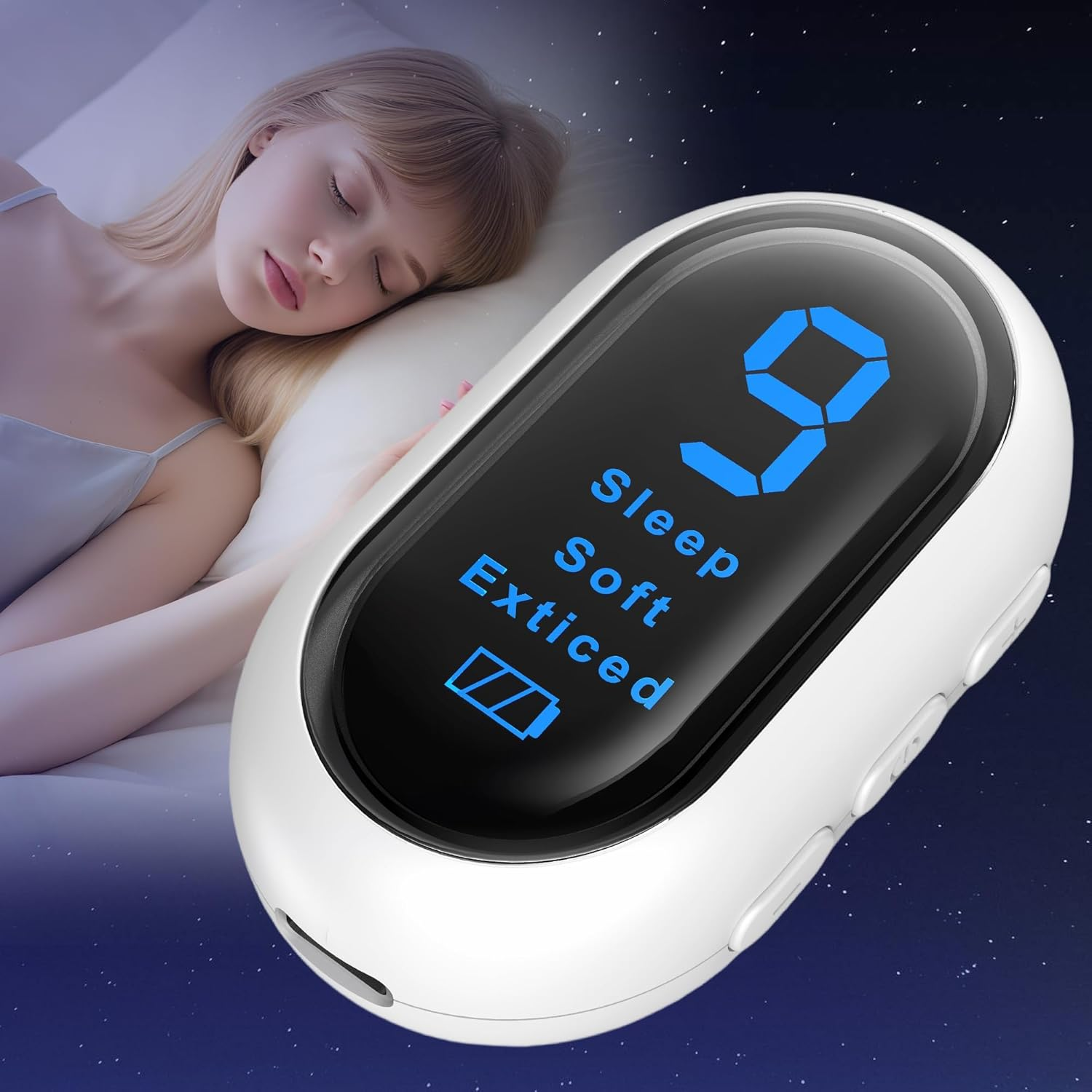 Sleep Aid Device, 3 Modes&9 Gears Sleep Instrument Anxiety Relief for Adults Calm, Type-C Rechargeable Microcurrent Holding Portable Sleep Aids, Improve Deep Sleep, Easy to Carry image number 2