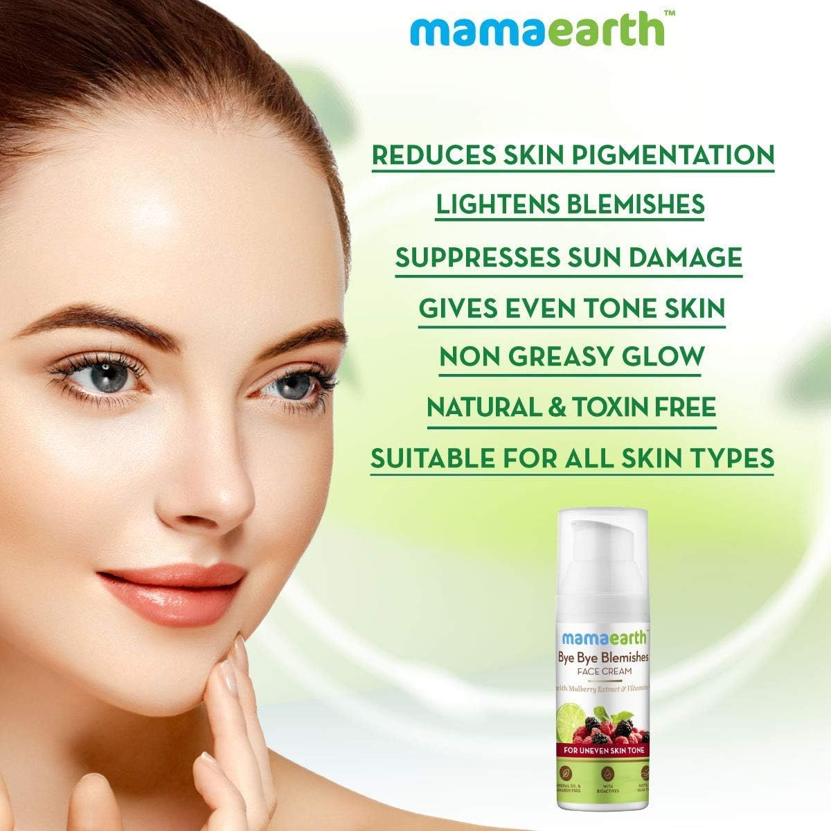 Mamaearth Bye Bye Blemishes Face Cream, for Pigmentation & Blemish Removal, with Mulberry Extract & Vitamin C - 30Ml image number 3