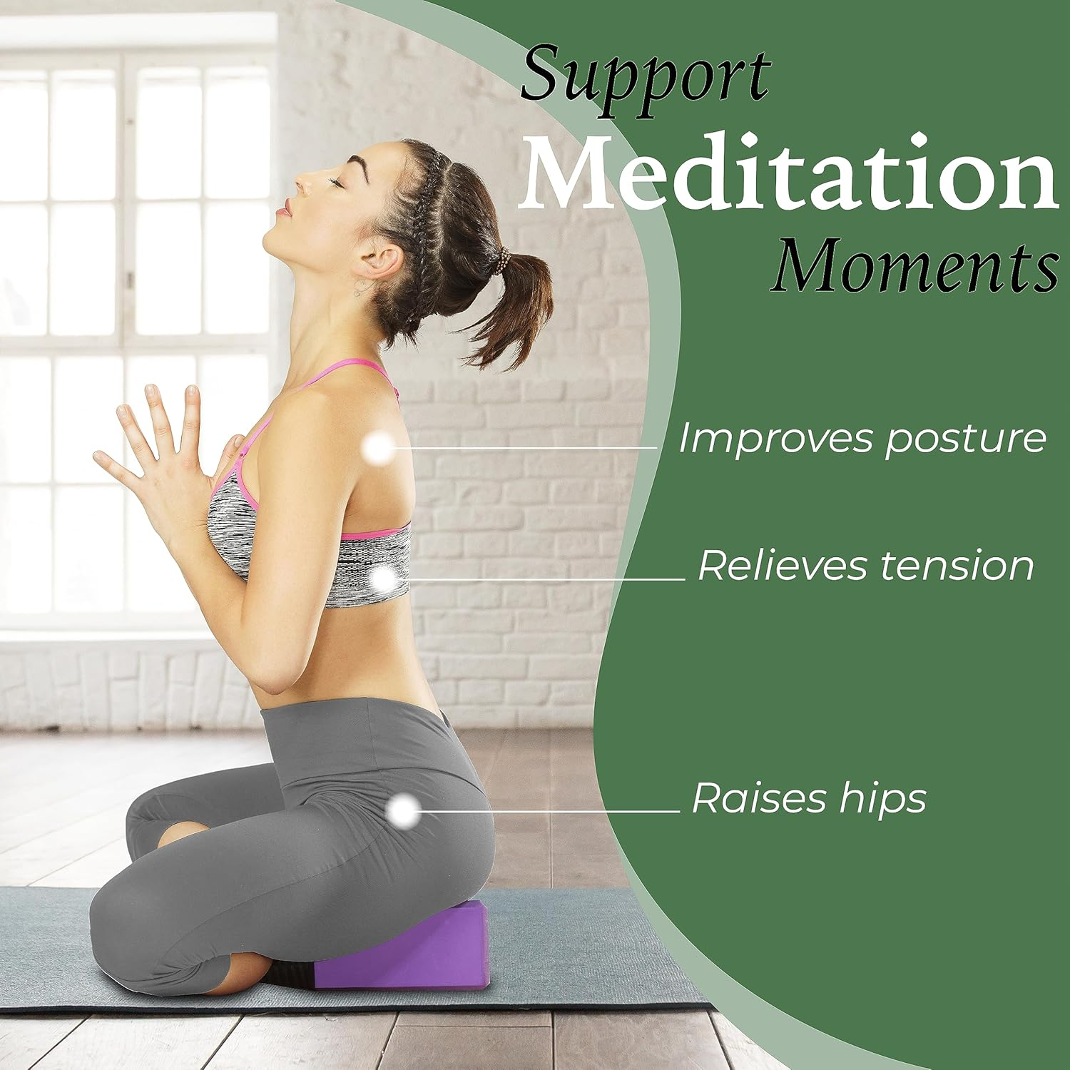 Yes4All Yoga Blocks 2 Pack Wrist Support, Comfort, and Grip Strength, EVA Foam Blocks Pilates Yoga Brick Yoga Accessories