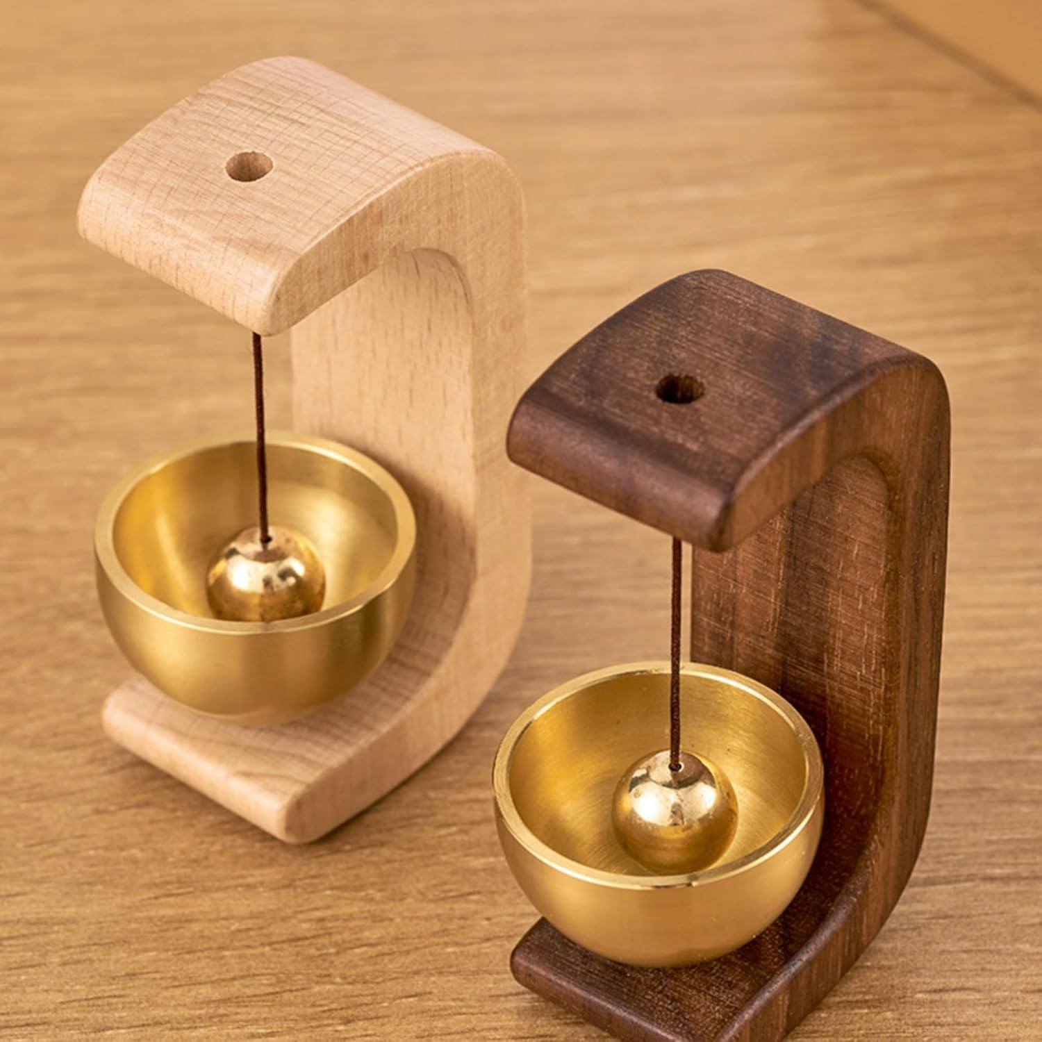 Door Chimes When Door Opens Doorbell Wooden C Shape Wind Chime image number 2