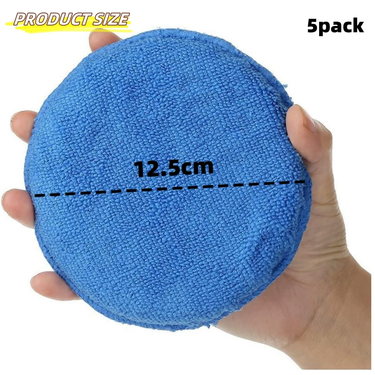 5-Pack Car Wax Applicator Pads, Microfiber Applicator Pad with Finger Pocket, Buffing & Polishing Pads for Car Cleaning and Fine Polishing
