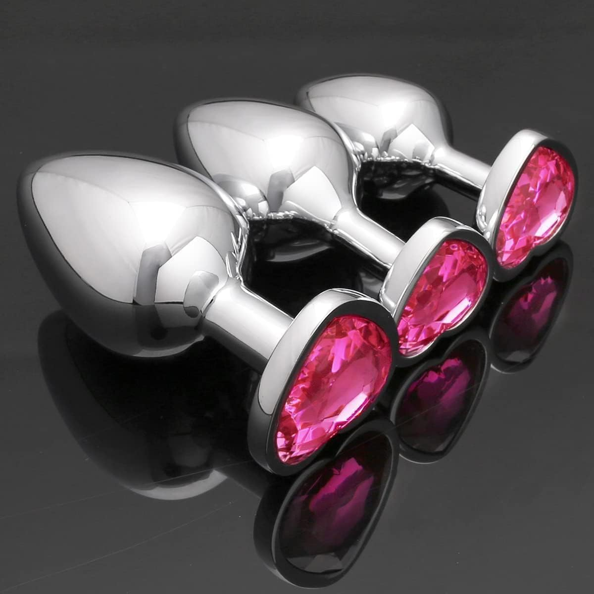 3Pcs Anal Plug Training Set, Male and Female Sex Toys, Suitable for Beginners to Advanced Anal Games, Ideal Sex Toys for Couples, Anal Plug in the Backyard, Alternative Flirting Toy Combination Set, Handheld for Women and Men, Rose image number 2