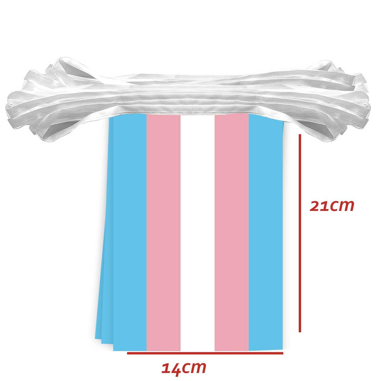 30 PCS Transgender Flag Bunting,33 FT Pride Rainbow LGBTQ National String Decoration, Decor Banner for Outdoor Indoor Patio Yard Classroom Club image number 1