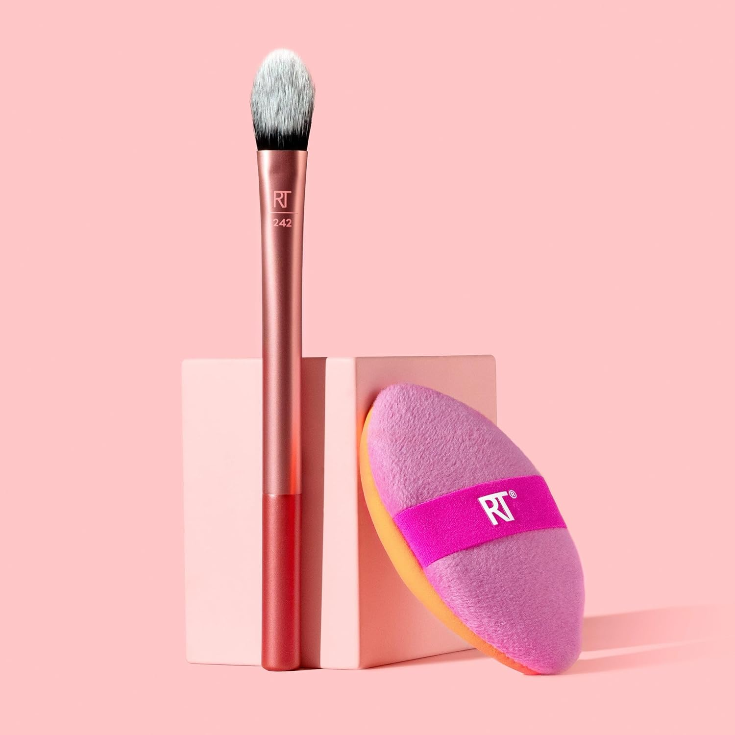 Real Techniques 10052400 Precision Perfection Duo Makeup Brush and Sponge