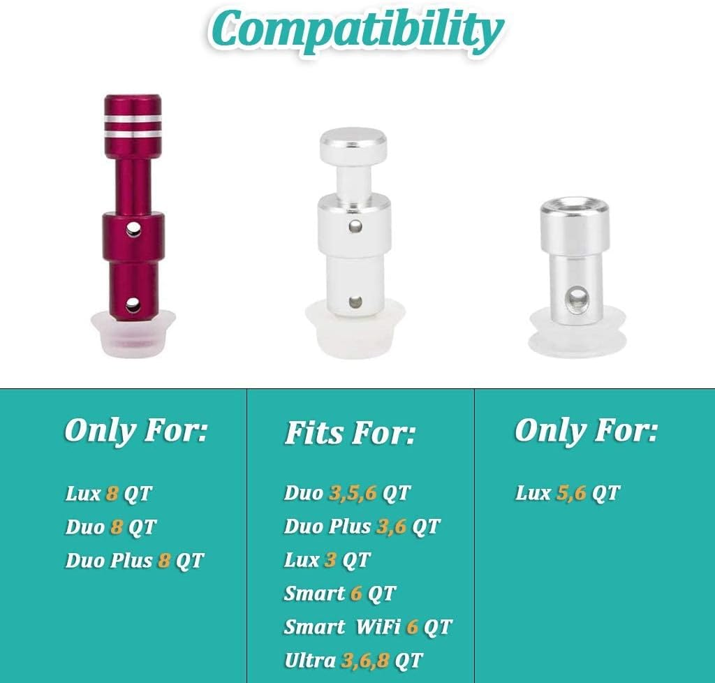 Steam Release Handle, Original Float Valve Replacement Parts with 3 Silicone Caps for Instant Pot Duo/Duo plus 3, 5, 6 Quart, Duo Mini 3 Qt, Duo50 5 Qt, Duo/Duo plus 60 6 Qt by ZYLONE - Float Valve-Lux Series image number 3