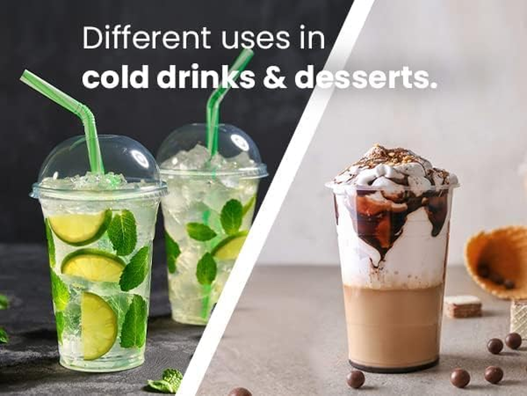 Strong Clear Plastic Smoothie Cups with Dome Lids &ndash; Reusable, Crystal Clear, Durable, and Leak-Proof | Perfect for Juices, Milkshakes, Iced Coffee, and Beverages| Pack of 50, Size &ndash; 12Oz (355Ml)