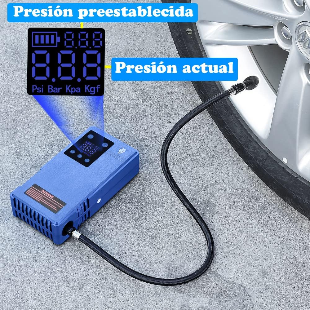 Portable Car Battery Jump Starter with Air Compressor,Wireless Tire Inflator Digital Screen Pressure Gauge 12V Booster image number 1