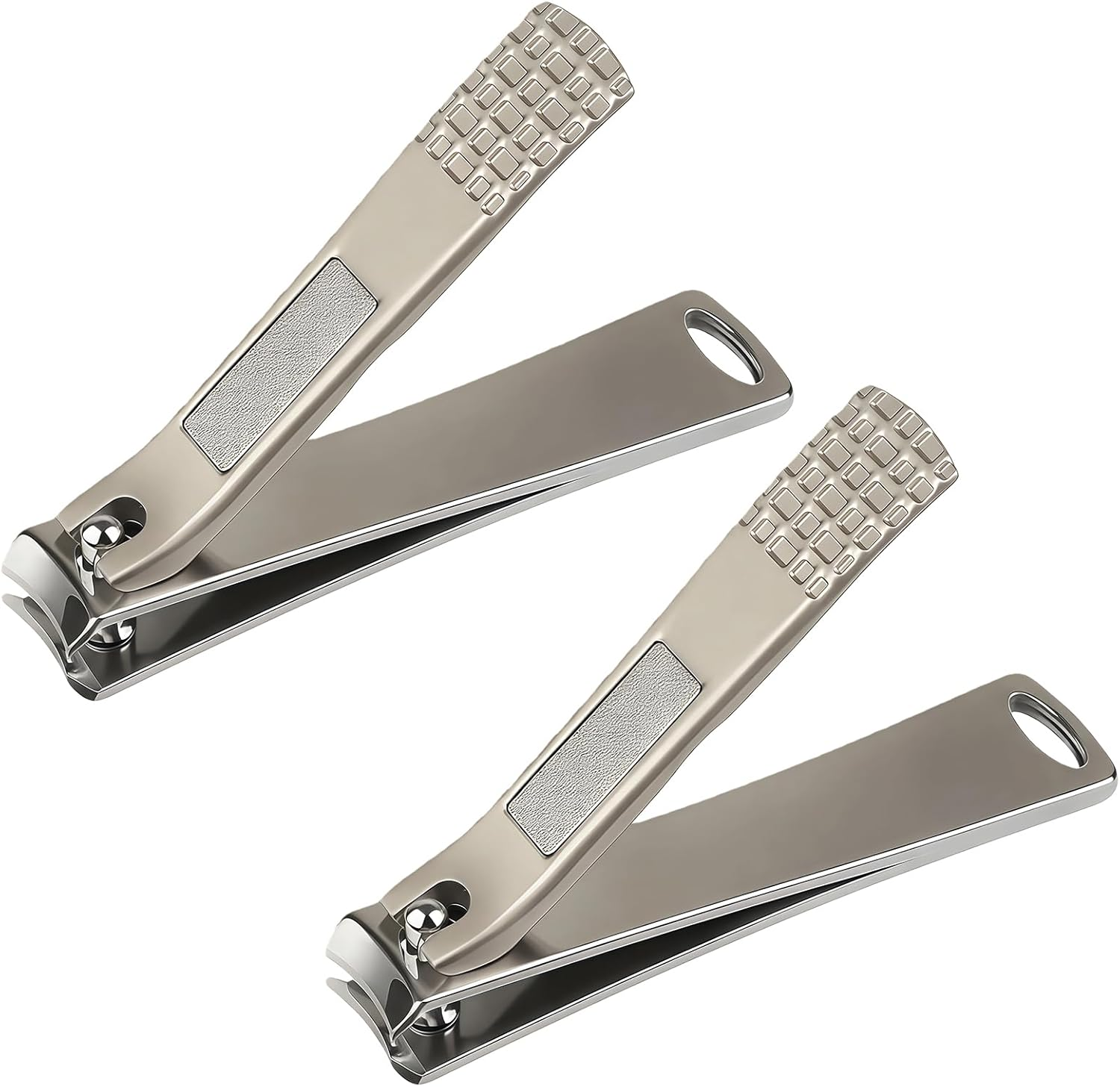 Teccfly 2Pack Nail Clipper Set,Ultra Sharp Stainless Steel Toenail Clippers & Fingernail Cgutters with Non-Slip Design- Manicure Pedicure Kit with Nail File,Travel Nail Kit for Men Women image number 4