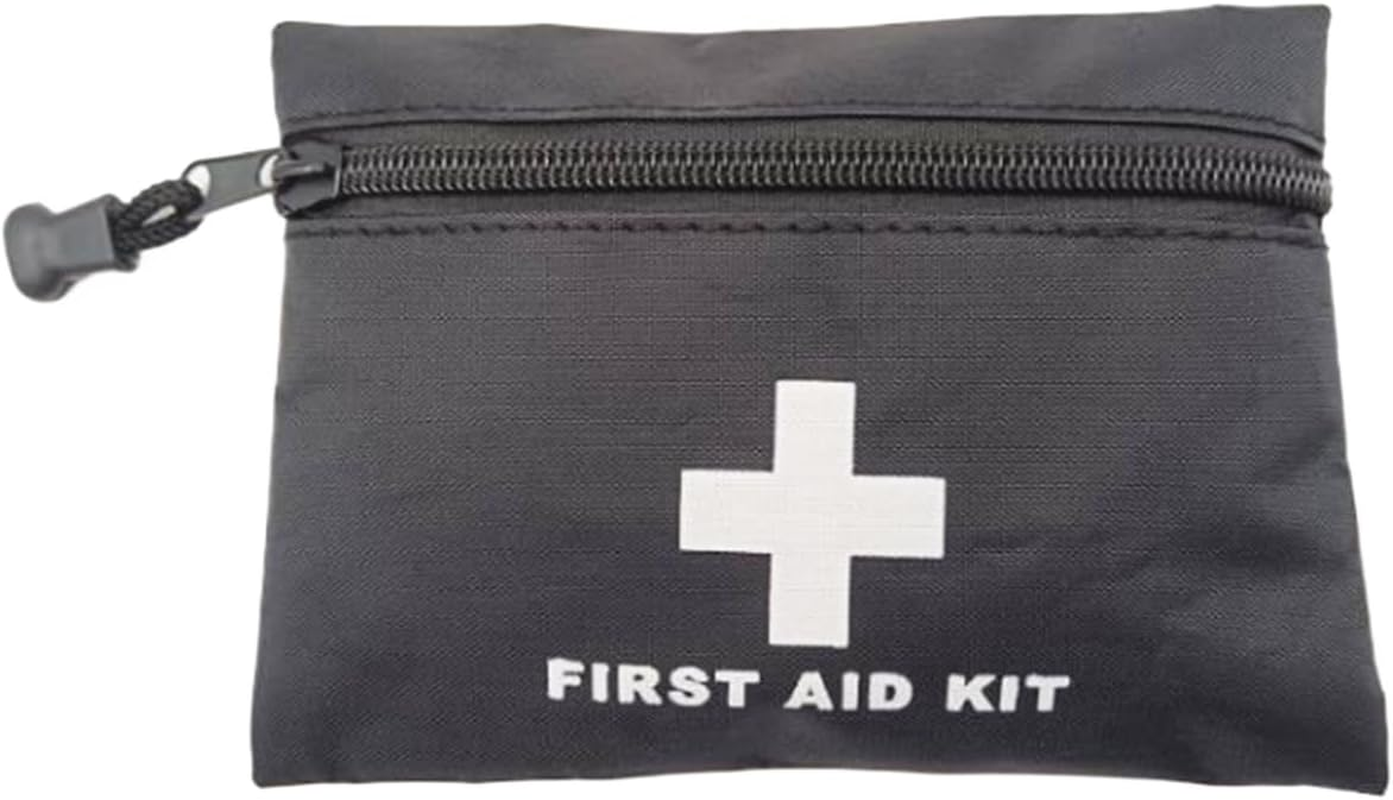 Red Emergency Bag First Aid Bag Small Empty Travel Rescue Bag Pouch First Responder Storage Medicine Pocket Bag for Car Home Office Kitchen Sport Outdoors Bag Only (Black)