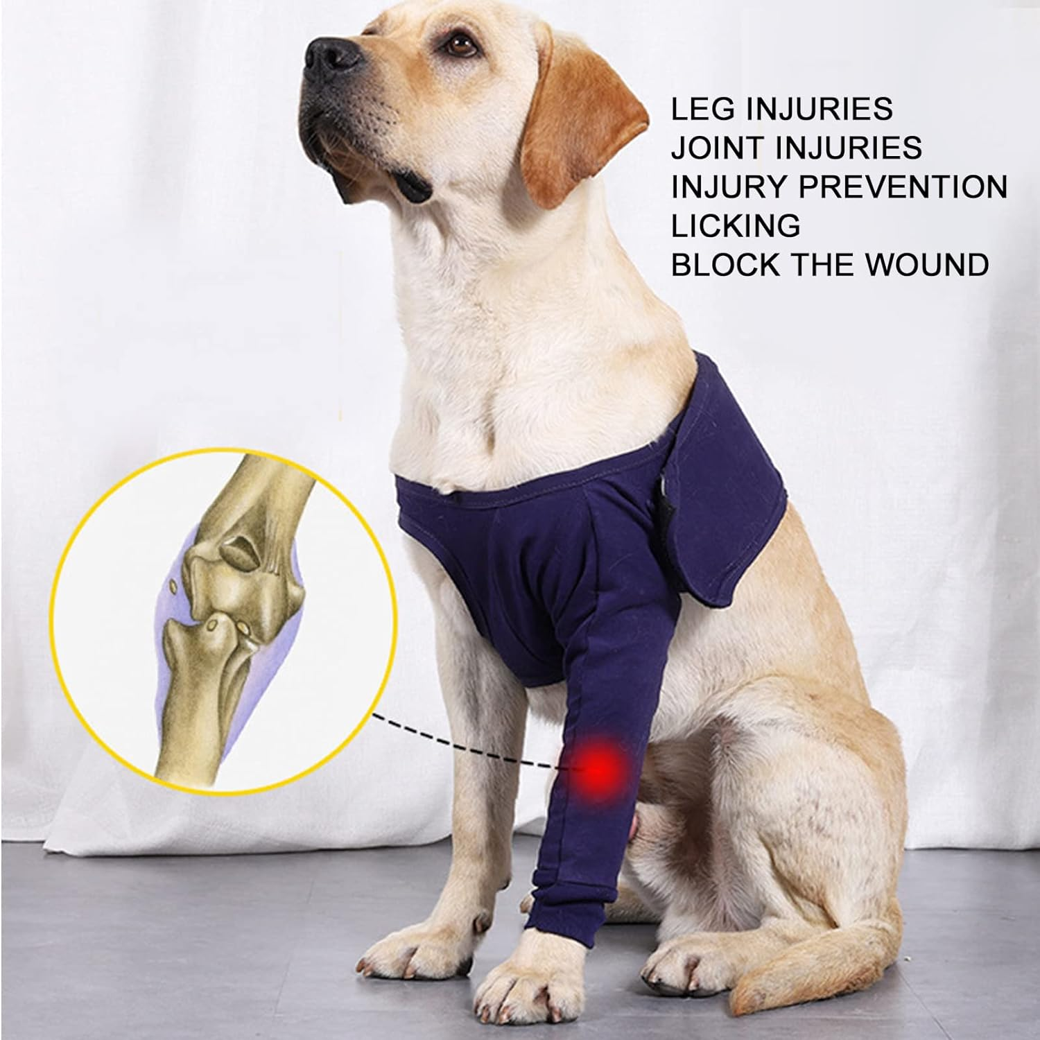 Dog Elbow Brace Protector, Breathable Elbow Protector Pads, Comfort Highly Elastic Lick Proof Elbow Brace Immobilizer Support for Postoperative Recovery, Wound Wrapping, Black(Xl)