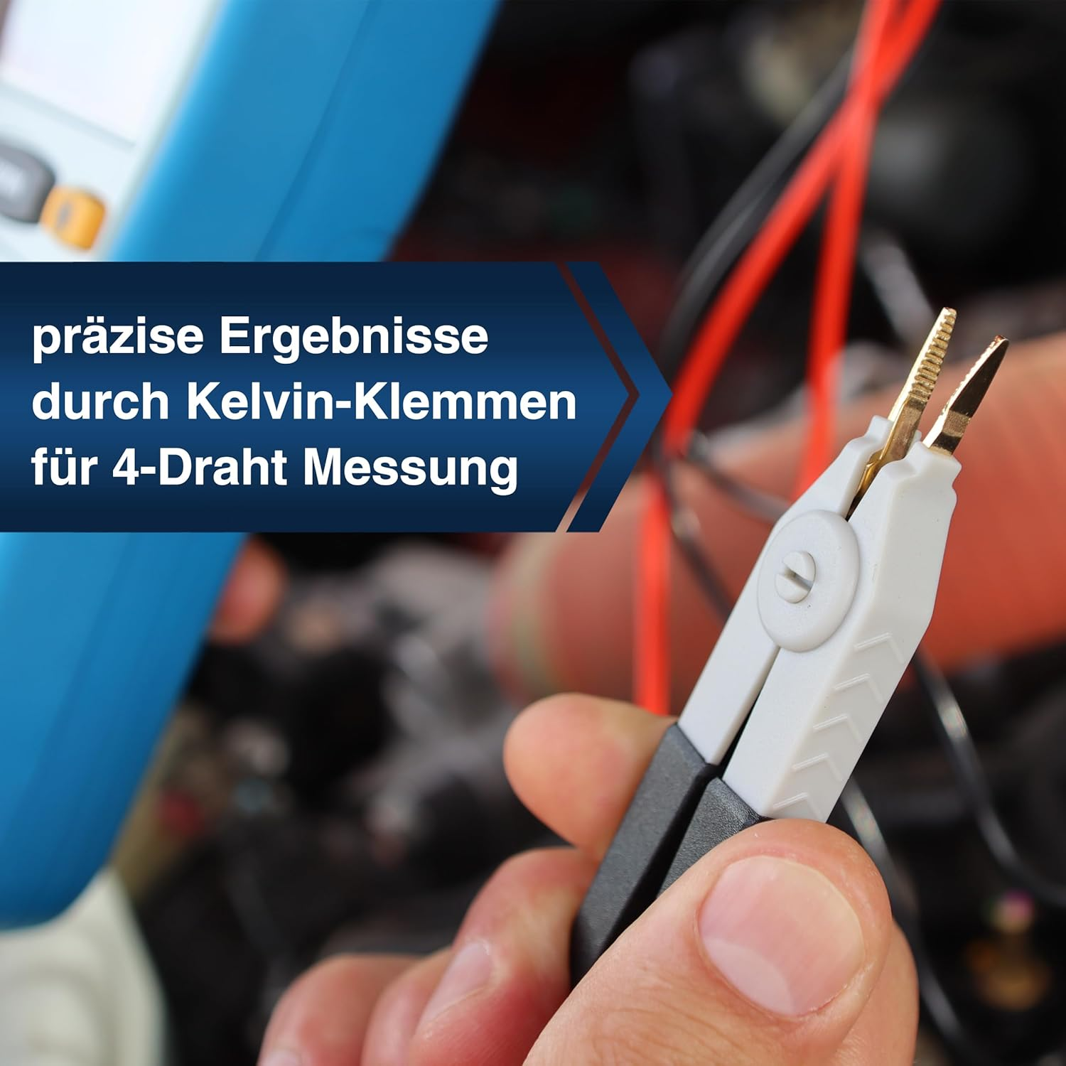 Peaktech 2705 Digital Milliohmmeter with 4-Pin Kelvin Test Leads, Resistance Measurements, T&Uuml;V/GS, Milliohm Meter, Current, Tester, Multimeter, Continuity Tester, CAT III 1000 V, P 2705 image number 5