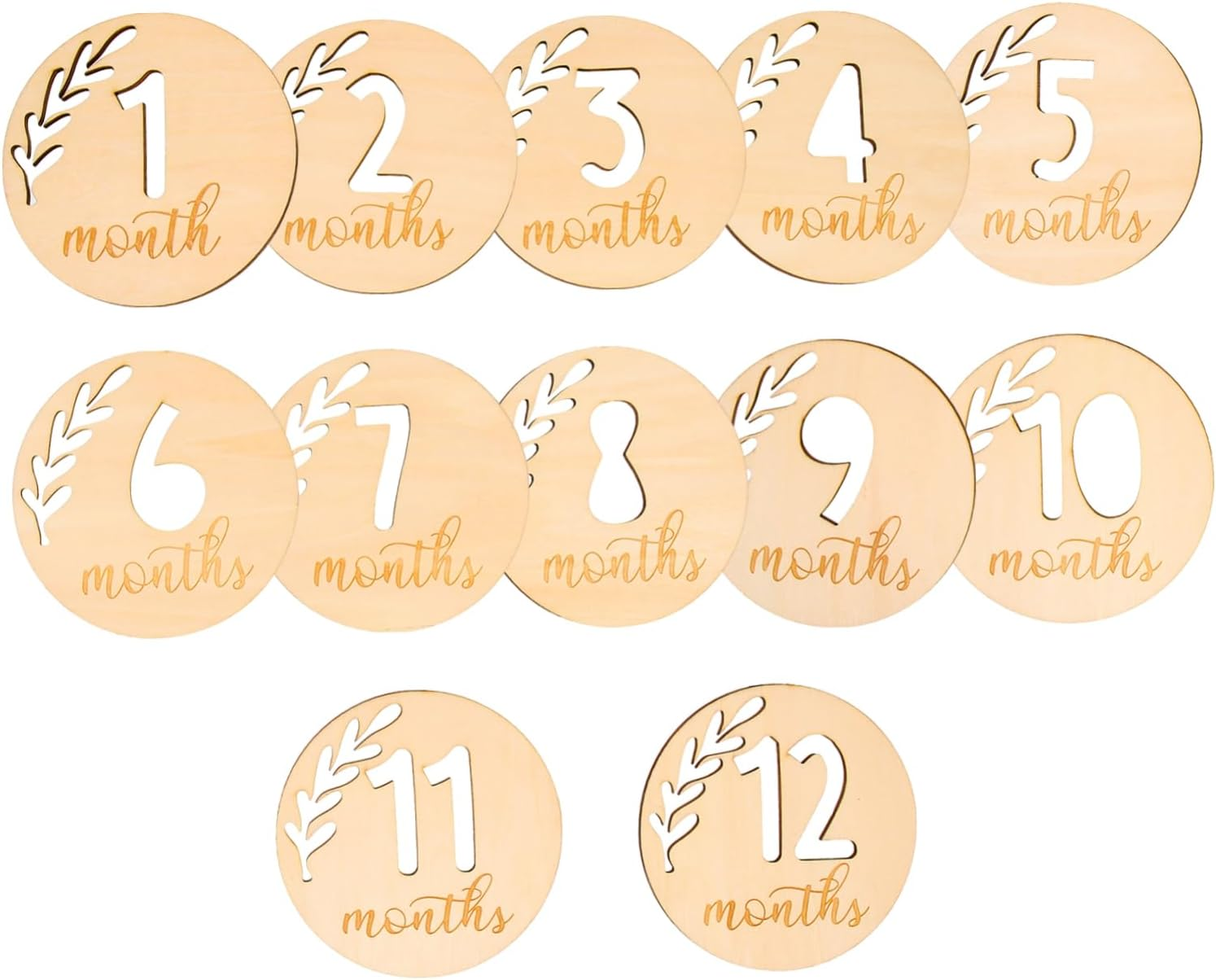 12Pcs Hollowed Monthly Milestone Blocks Growth Commemorative Cards Photography Props for Newborns First Year Memory Recording image number 3