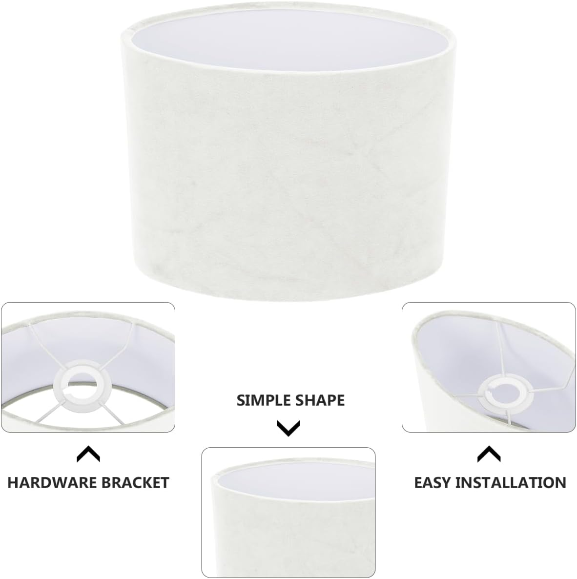 Holibanna 1 Piece Lamp Cover Made of Decorative Fabric Lampshade Oval White Lampshade White Oval Lampshade Rustic Table Lamp Cover Made of Fabric Decorative Light Shadows image number 5