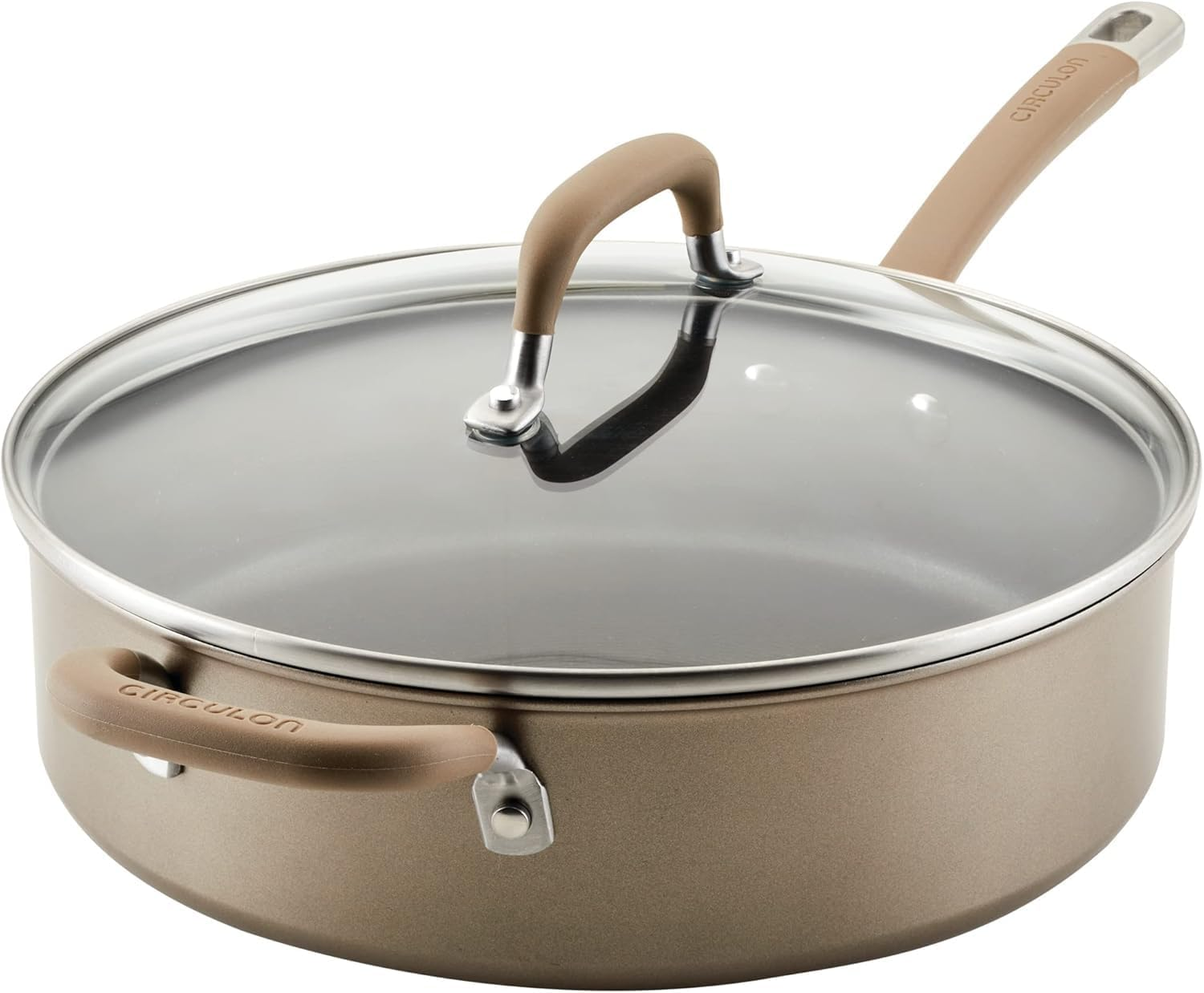 Circulon Premier Professional Hard Anodized Nonstick Cookware Induction Pots and Pans Set, 10 Piece, Bronze image number 4