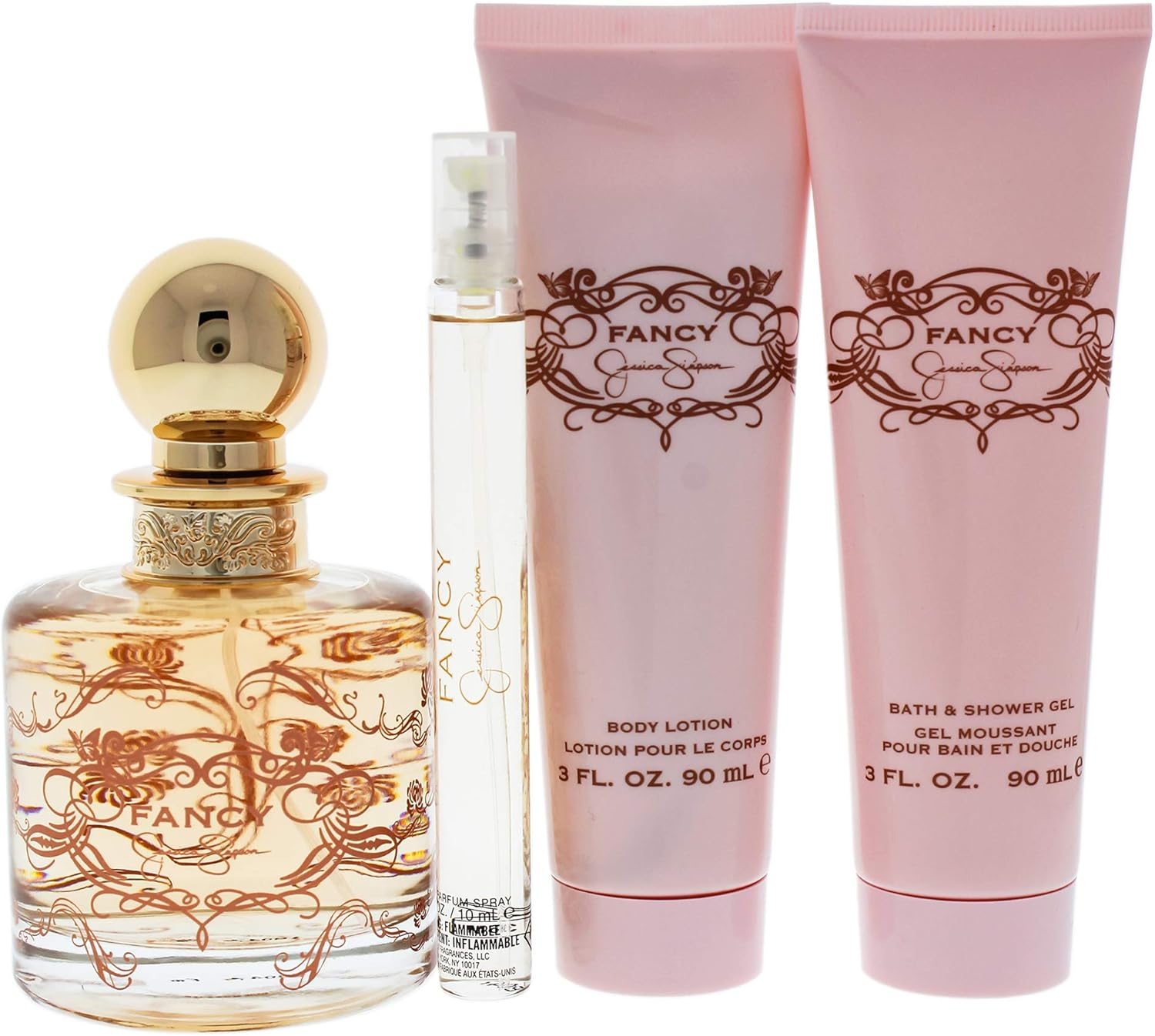JESSICA SIMPSON FANCY 4PC SET - EDP 100ML + BODY LOTION 90ML + SHOWER GEL 90ML + PURSE SPRAY 10ML image number 2