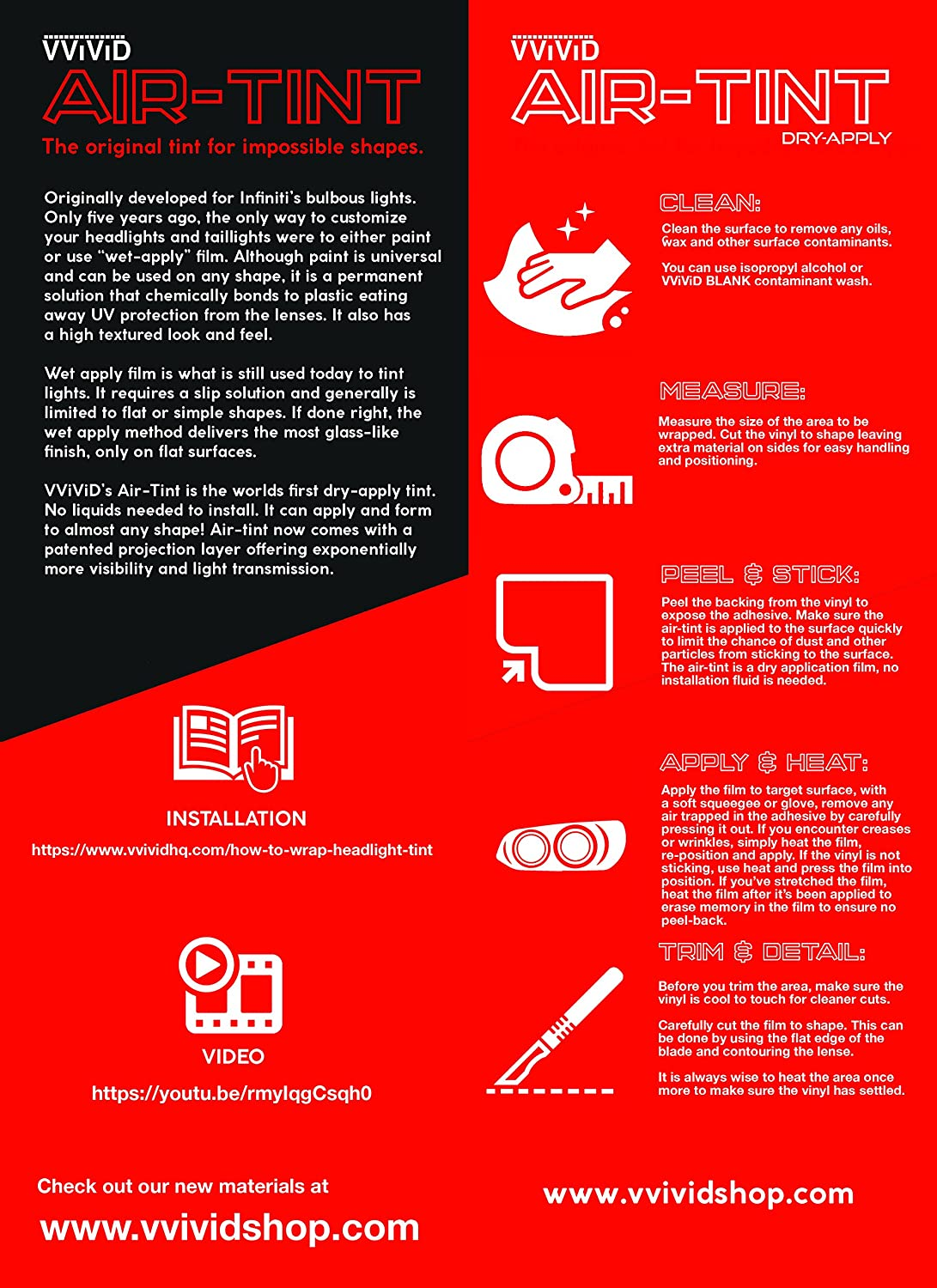 Vvivid Air-Tint Matte Black Headlight/Tail Light Window Tint (17.9 X 60 Large Roll) image number 4