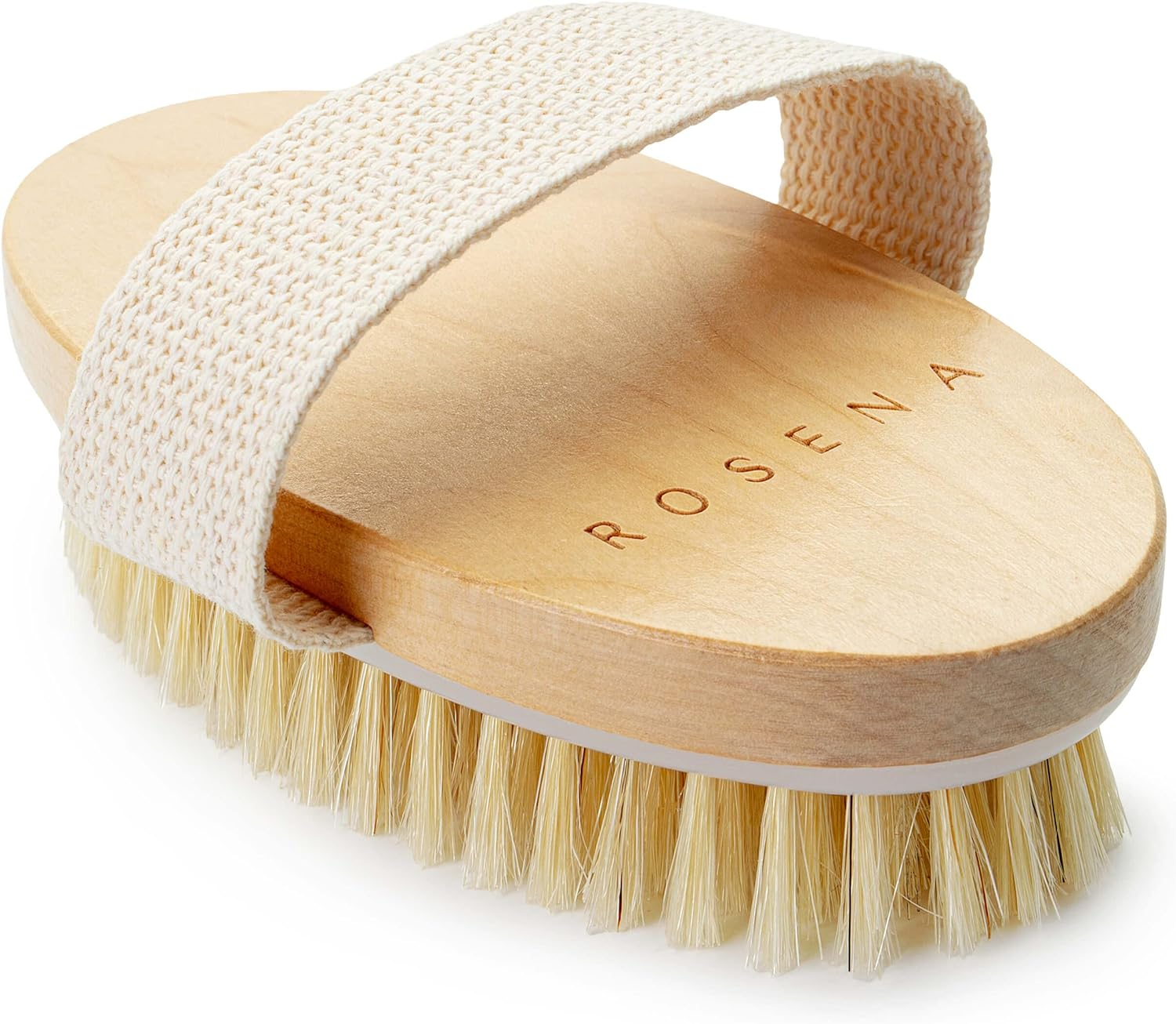 Dry Brushing Body Brush - Best for Exfoliating Dry Skin, Lymphatic Drainage and Cellulite Treatment - Organic Spa Exfoliator and Massage Scrub Brush with Natural Boar Bristles (Oval) image number 3