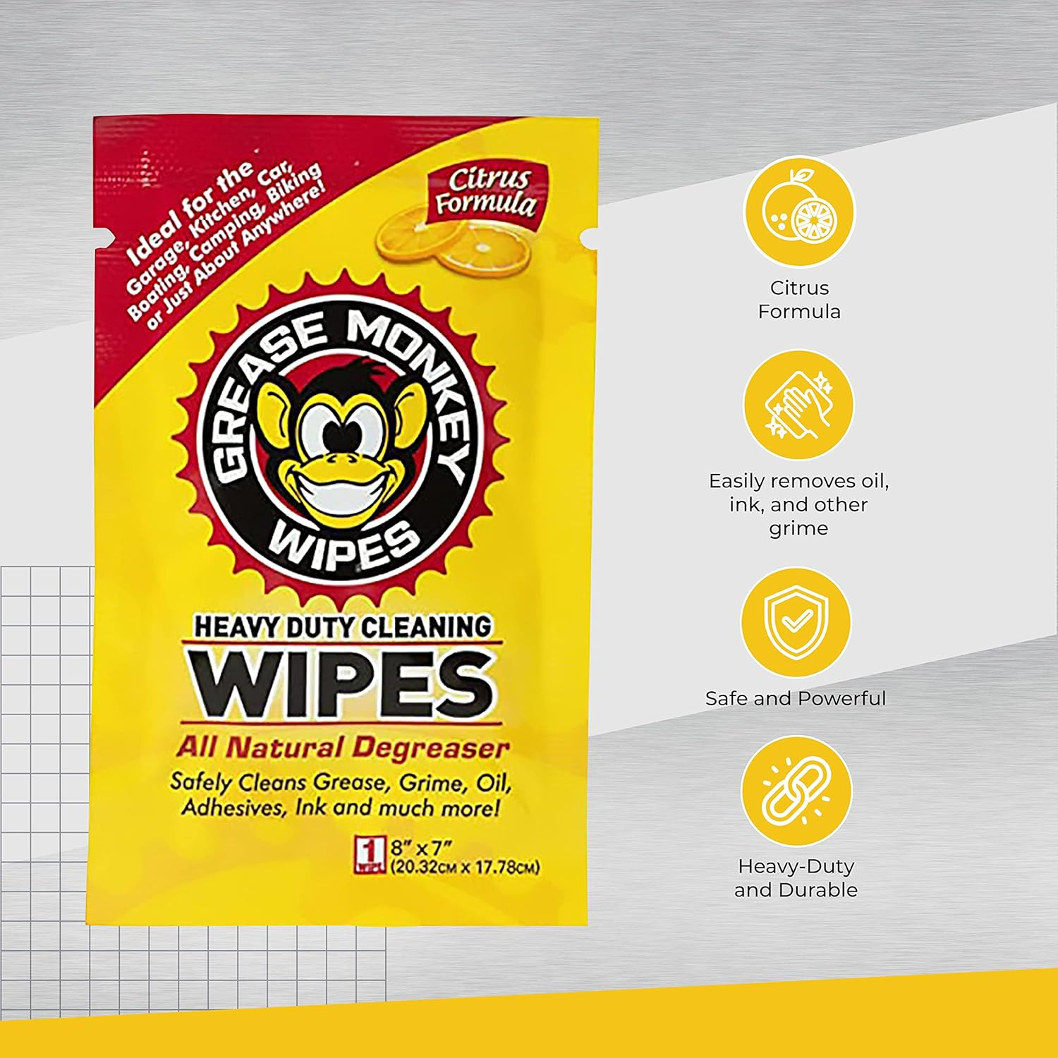 Grease Monkey Wipes Individual Heavy Duty Cleaning Wipes, 24-Count image number 2