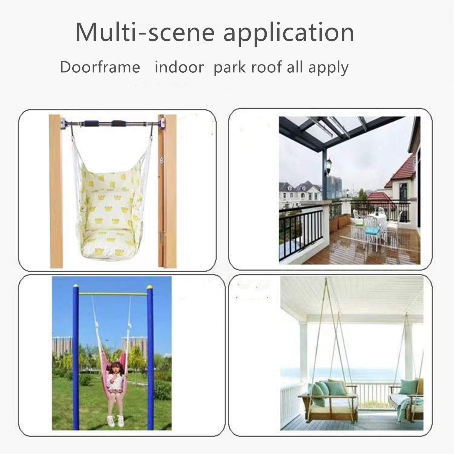 Tree Swing Hanging Straps Kit Short Straps 2 Pcs 9.84Inches with Heavy Duty Safety Lock Carabiner Hooks for Swing Hammocks Yoga Seat Sandbags Gym Equipment Pulley System Perfect (Black) image number 3