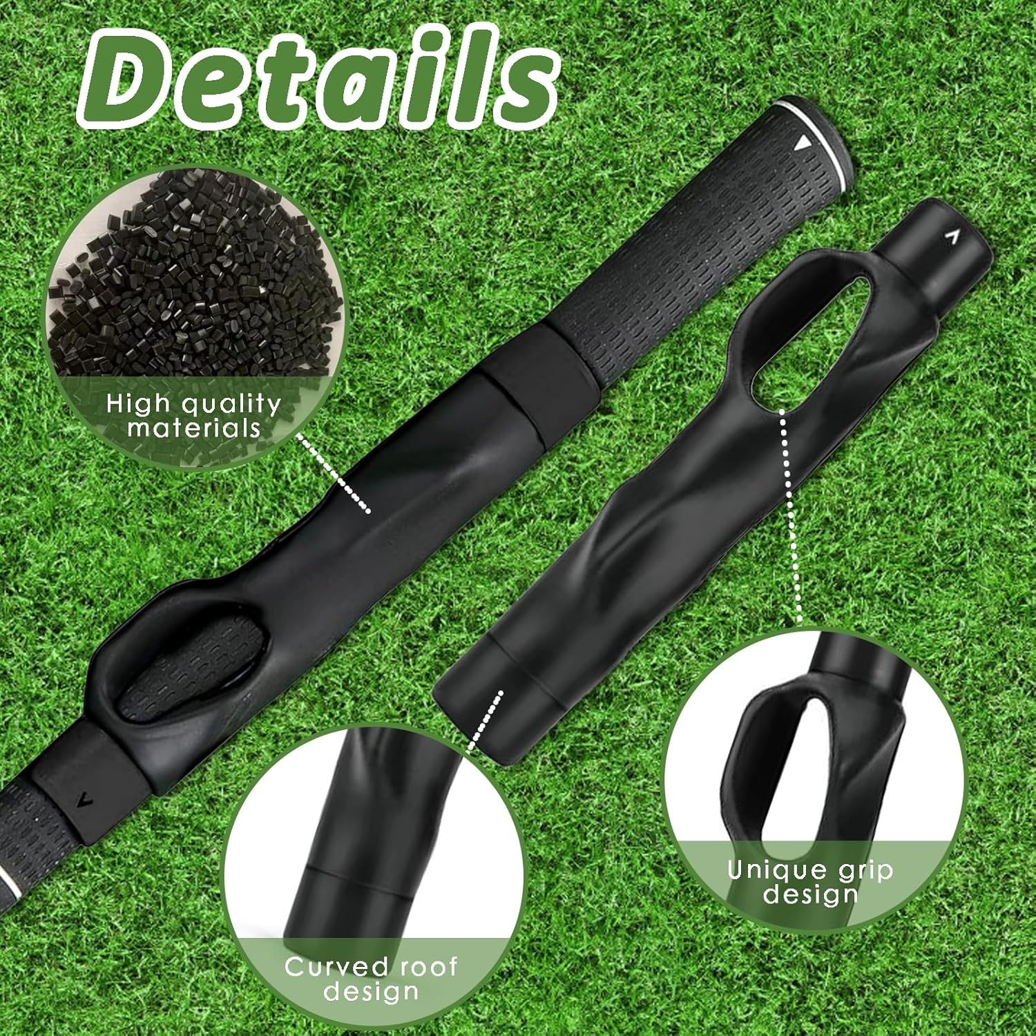 1Pcs Golf Club Grips, Golf Grip Training Aid, Premium Swing Training Aid for Muscle Memory for Golf Beginner Men Women Kids Golf Grip Trainer( Black ) image number 6
