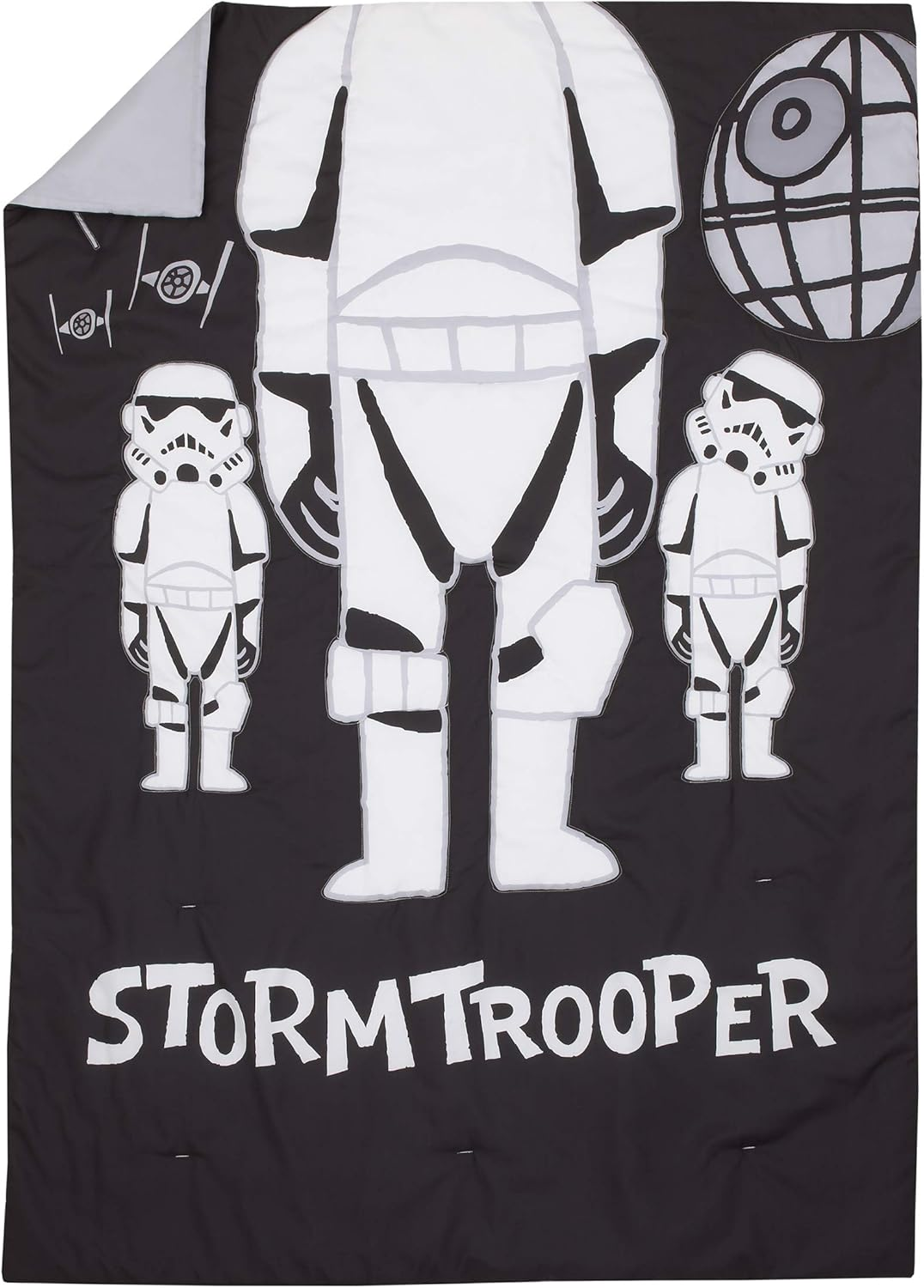 Star Wars Storm Trooper Black and White 4 Piece Toddler Bed Set - Comforter, Fitted Bottom Sheet, Flat Top Sheet, and Reversible Pillowcase - Star Wars Storm Trooper image number 4