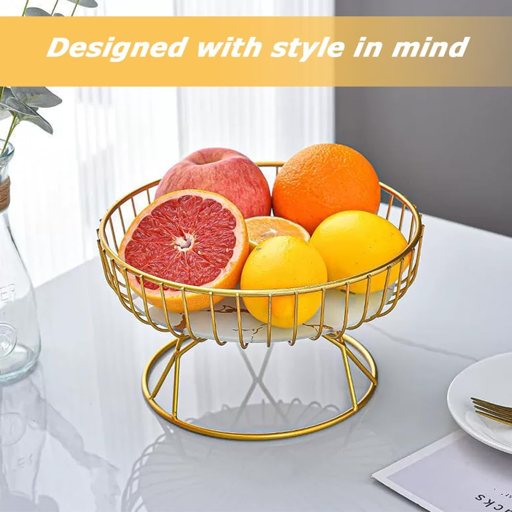 Fruit Bowl,Metal Iron Wire Fruit Stand,Dish Serving Bowl, Living Room Ornaments,Serving Trays,For Serving, Lemon, Banana, Pineapple,Etc Party Decor Handmade Durable image number 3
