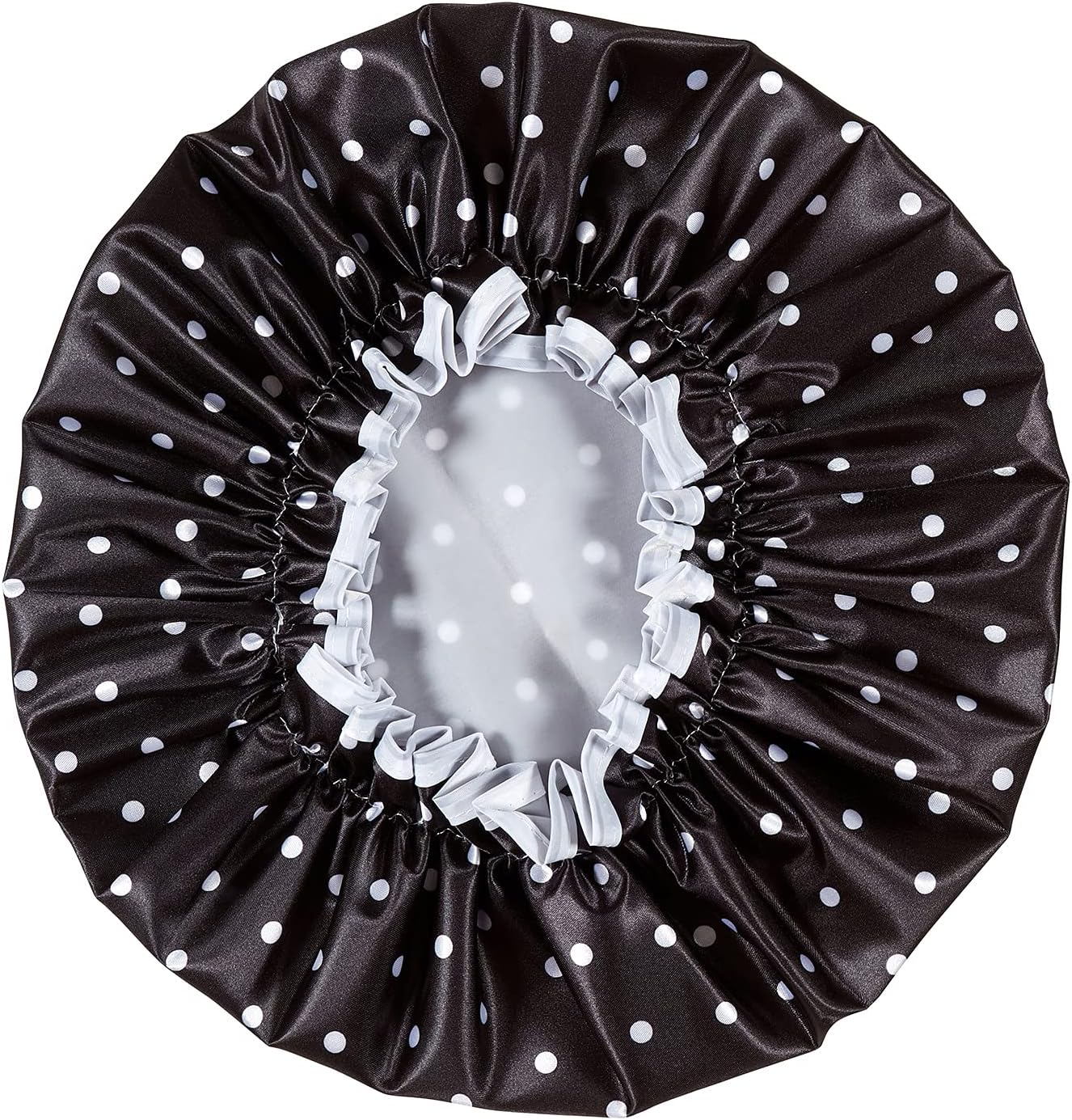 Bodylife Shower Cap Reusable Bath Cap Dual Layered Waterproof Mono Polka Dot 27Cm image number 2