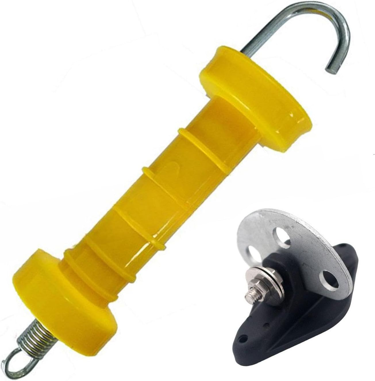 Fence Gate Handle for Electric Fences, Anchor Kit for Ranch and Farm, Black