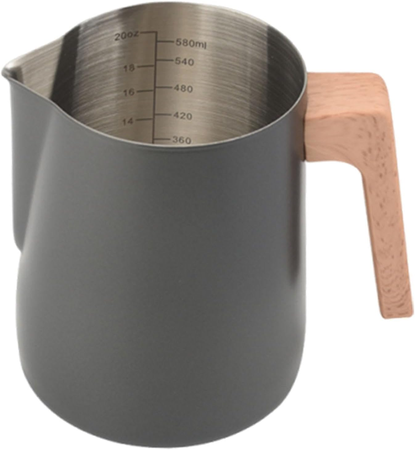 Motivetech Milk Frothing Pitcher, Espresso Cup for Latte Art, Coffee Bar Accessories, 600Ml Coffee Maker with Smooth Surface, Hot Tea, Hot Chocolate, Silver