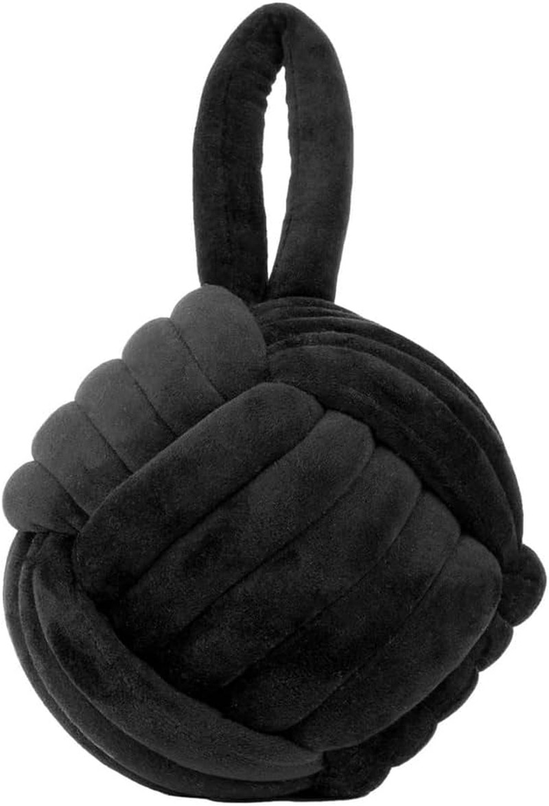Furn Knot Velvet Door Stop &ndash; Soft Plush Weighted Decorative Doorstop, Modern Home Decor (Natural)