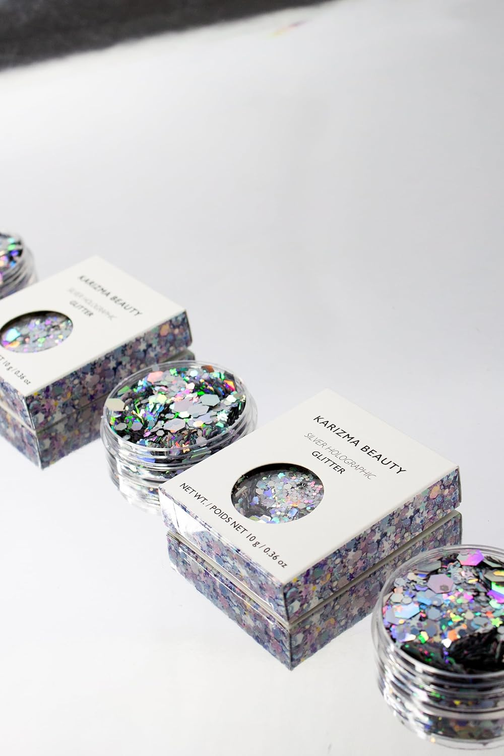 KARIZMA Silver Holographic Chunky Glitter Festival Glitter Face image number 2