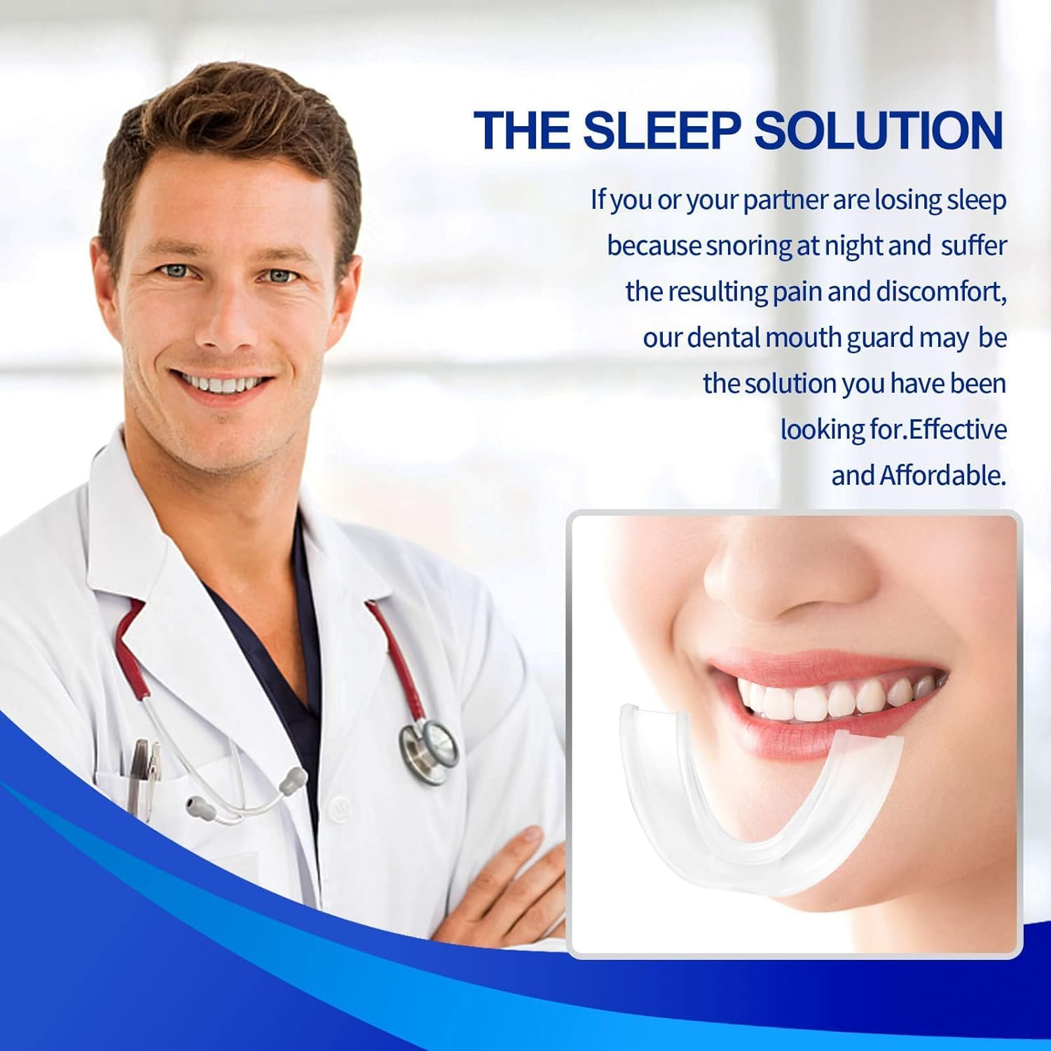 LGLAU Anti-Snoring Mouth Guard, Anti-Snoring Mouthpiece, Comfortable Anti-Snoring Devices for Men/Women a Better Night'S Sleep