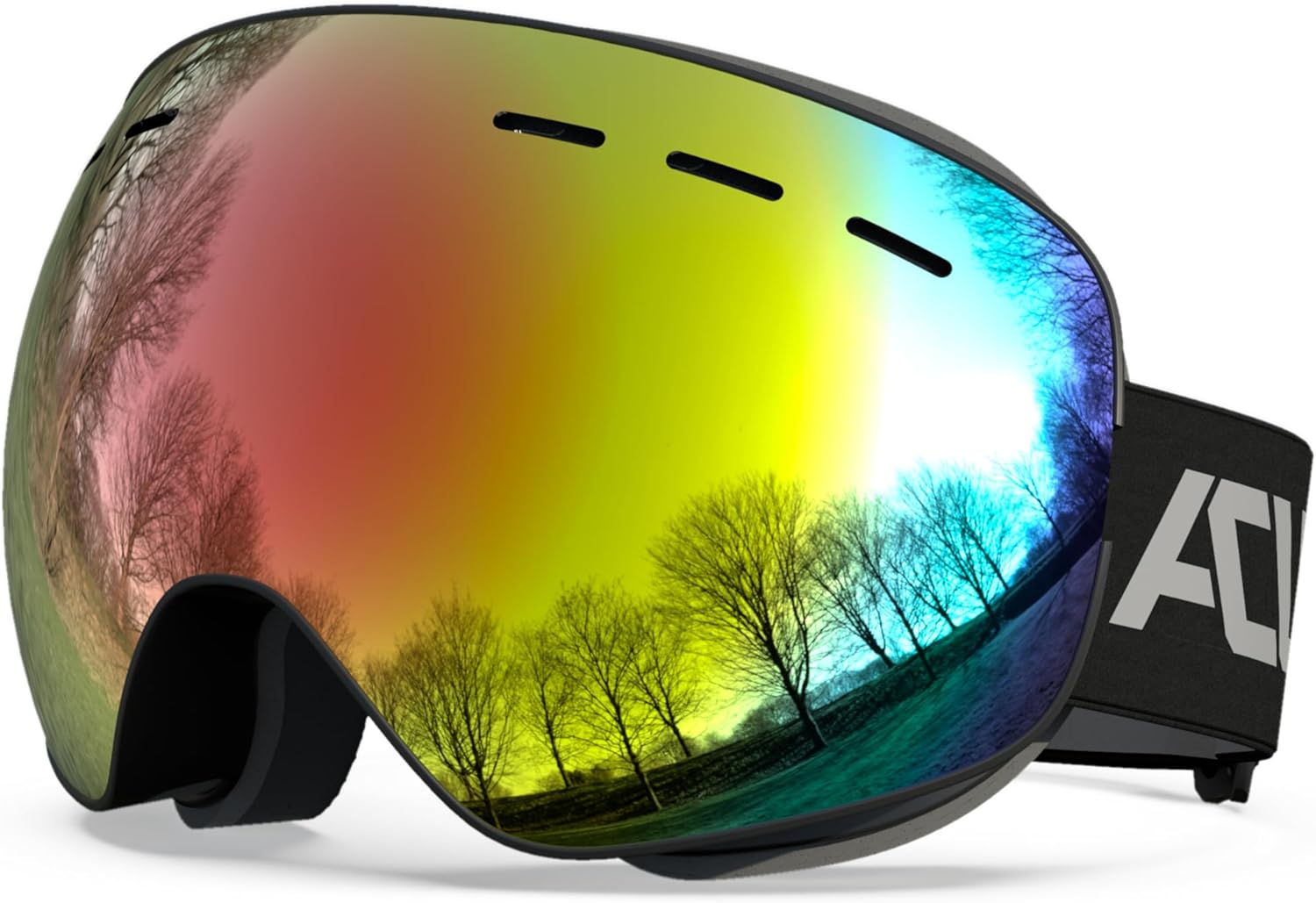 ACURE Ski Goggles, OTG Frameless Snow Snowboard Goggles of Dual Lens with anti Fog & UV400 Protection for Men, Women, Youth