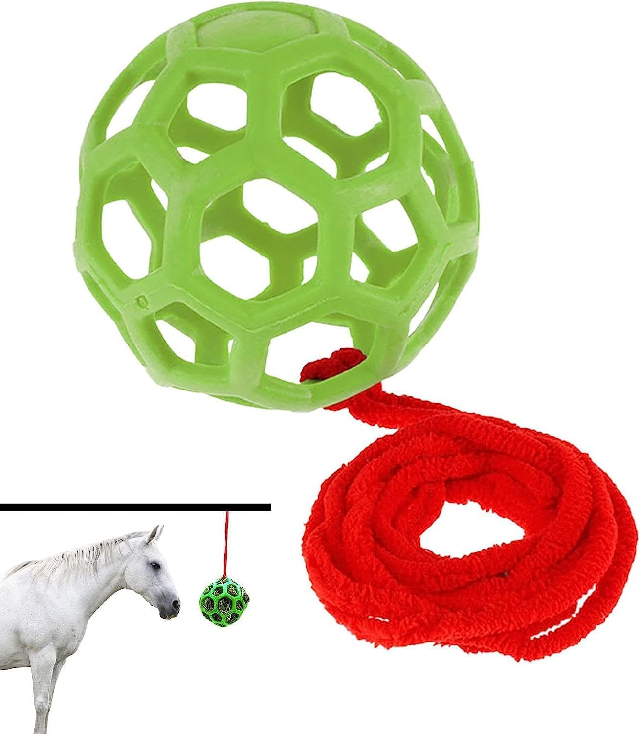 Horse Ball Treat Toy - Goat Feeder Toys, Boredom and Stall Toys for Horses and Sheep Feeding image number 4